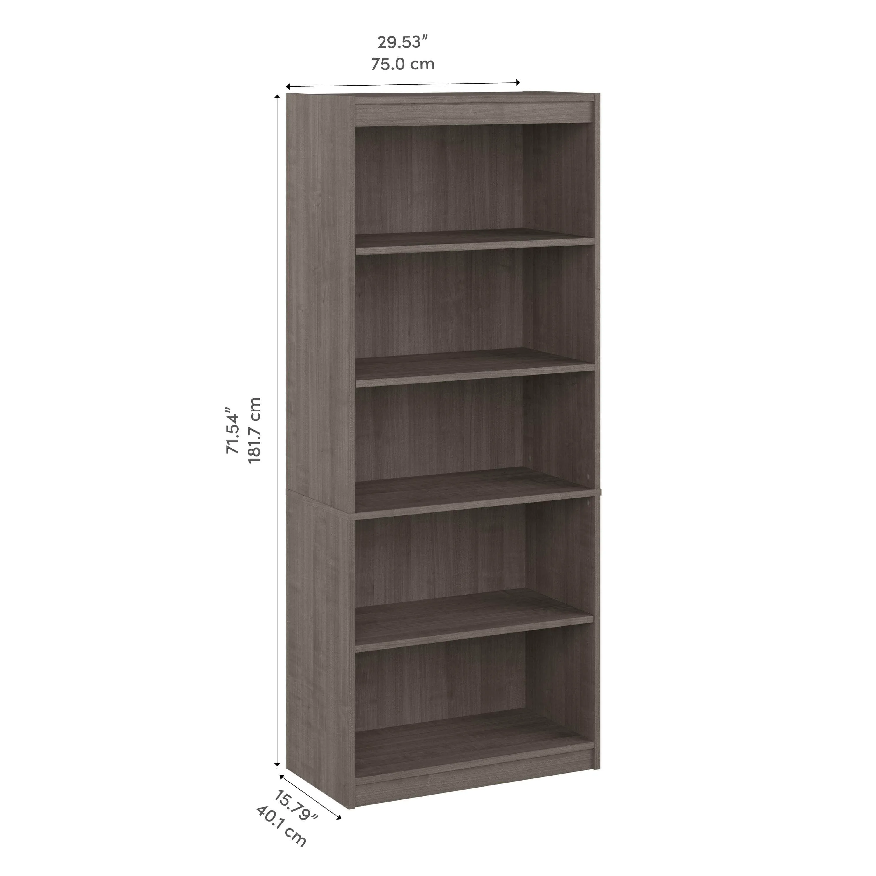 Logan 30W 5 Shelf Bookcase - Available in 4 Colours