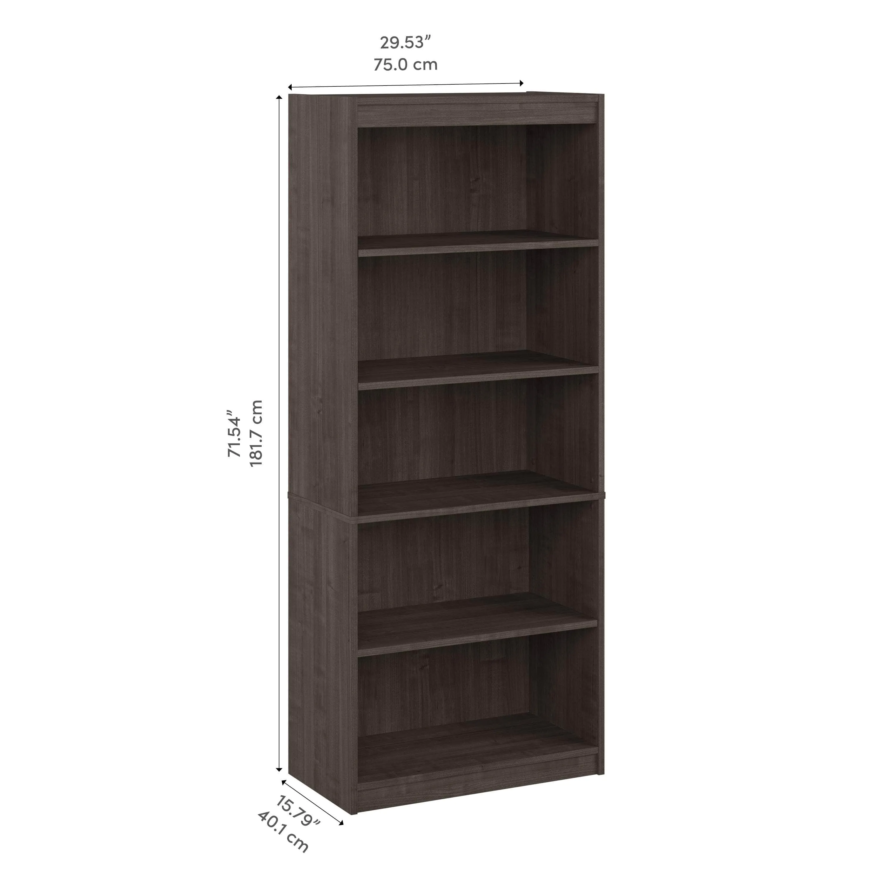 Logan 30W 5 Shelf Bookcase - Available in 4 Colours