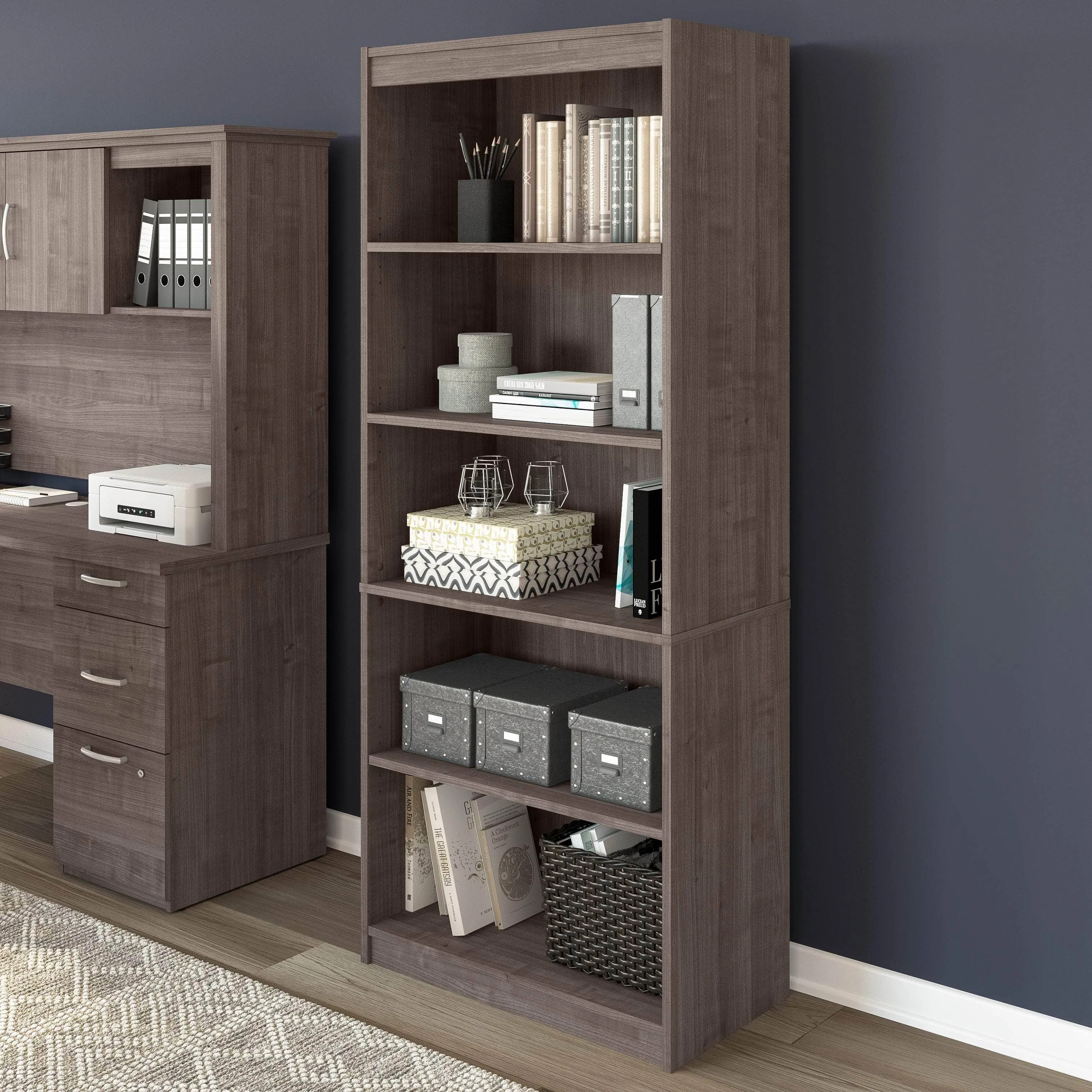 Logan 30W 5 Shelf Bookcase - Available in 4 Colours