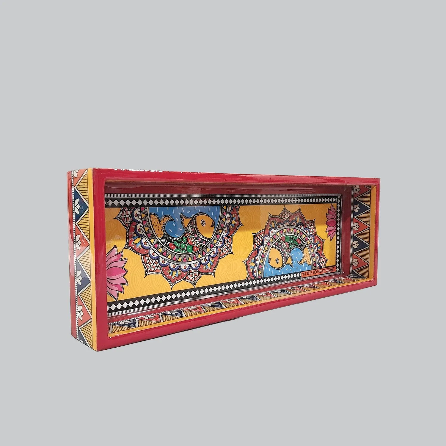 Madhubani Rectangle Enamel Pen Tray