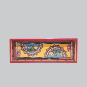 Madhubani Rectangle Enamel Pen Tray