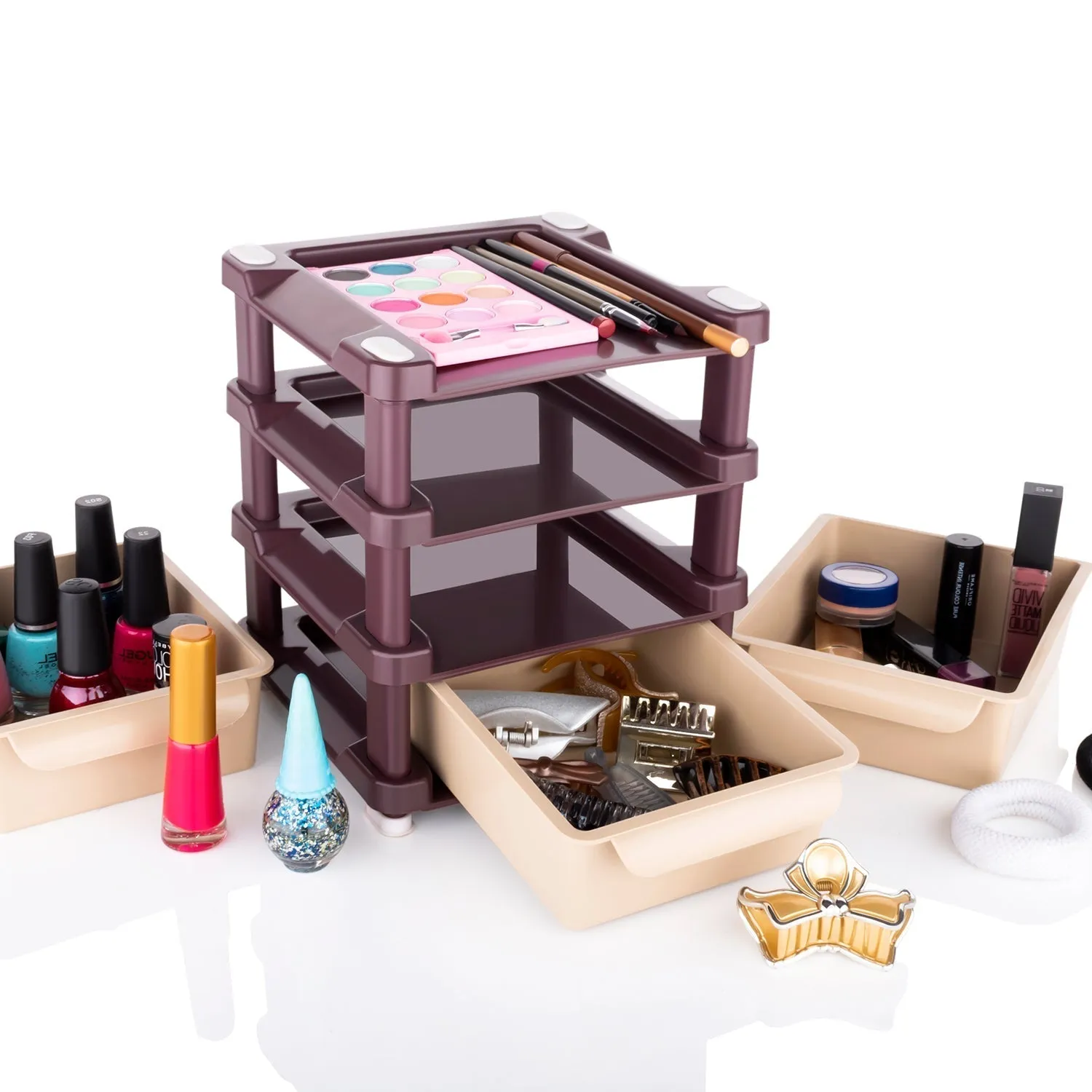 Mini 3 Layer Drawer Used for storing makeup equipment’s and kits used by women’s and ladies.