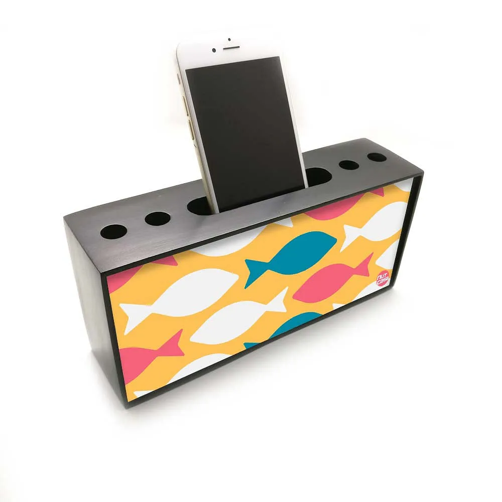 Mobile Stand and Pen Holder Desk Organizer for Office Use - Colorful Fish