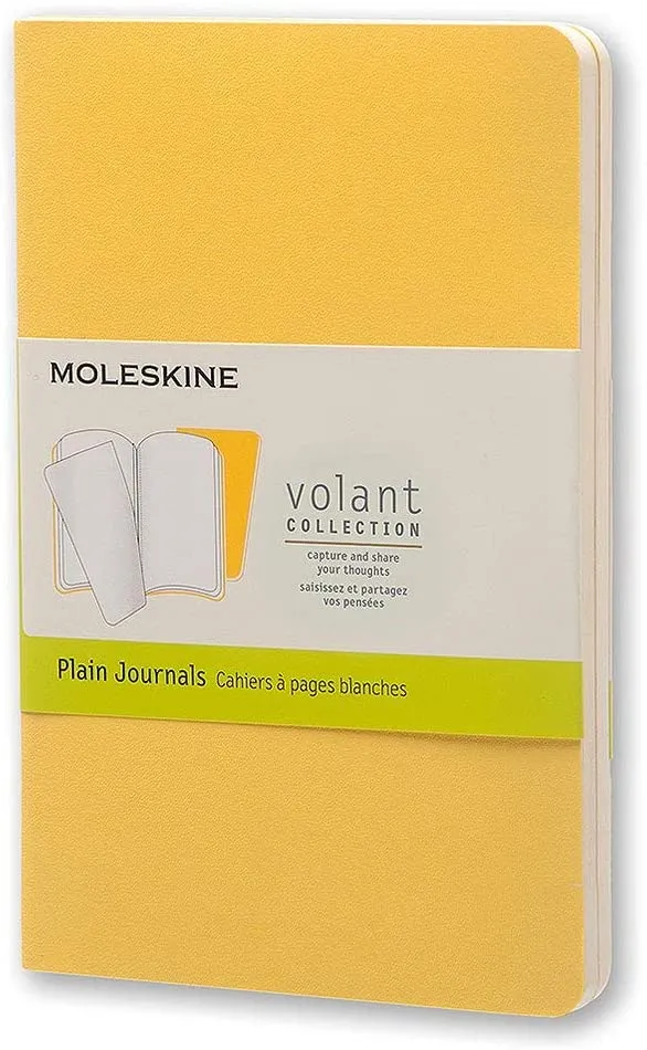 Moleskine Volant Plain Pocket Notebook Bright Yellow