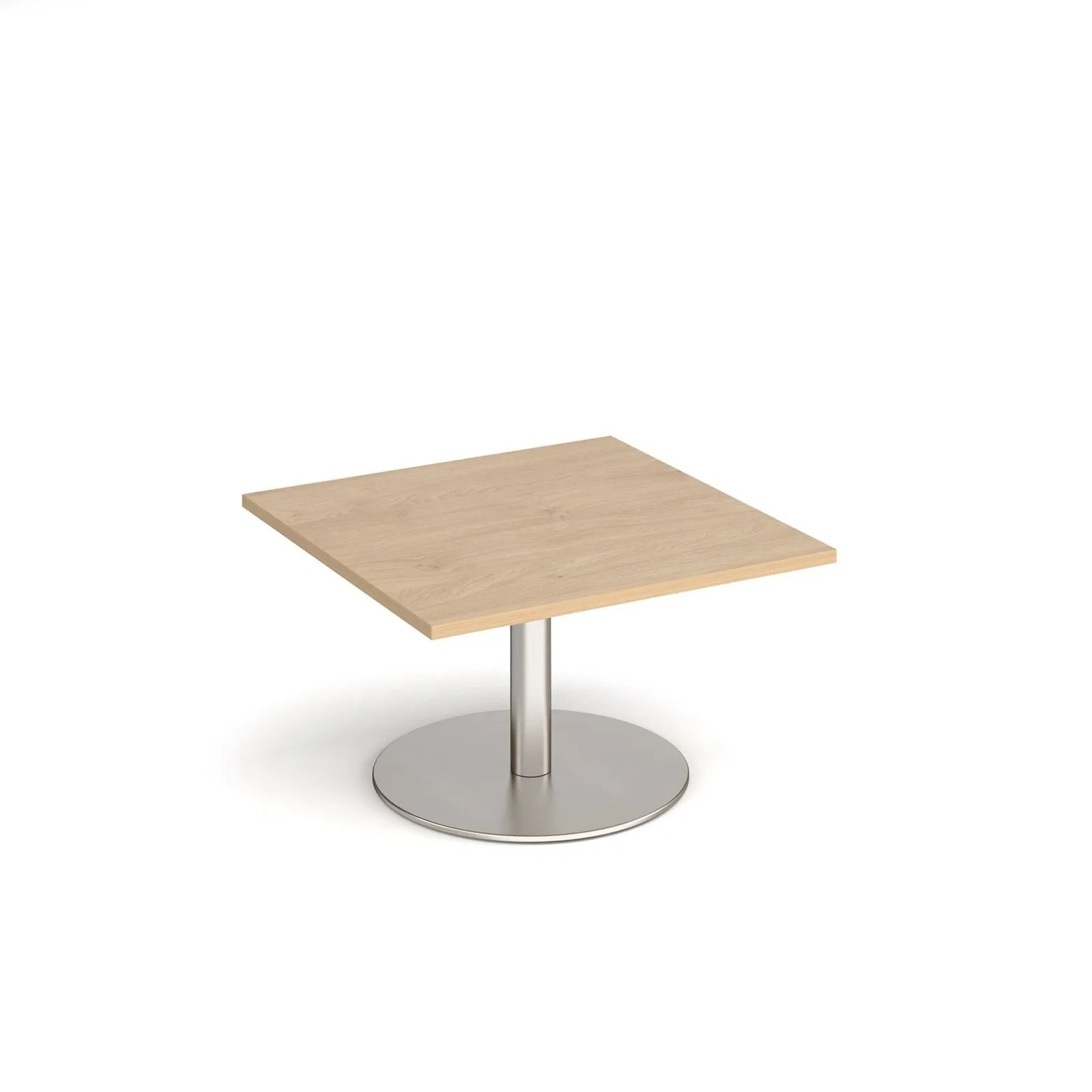 Monza square coffee table with flat round base