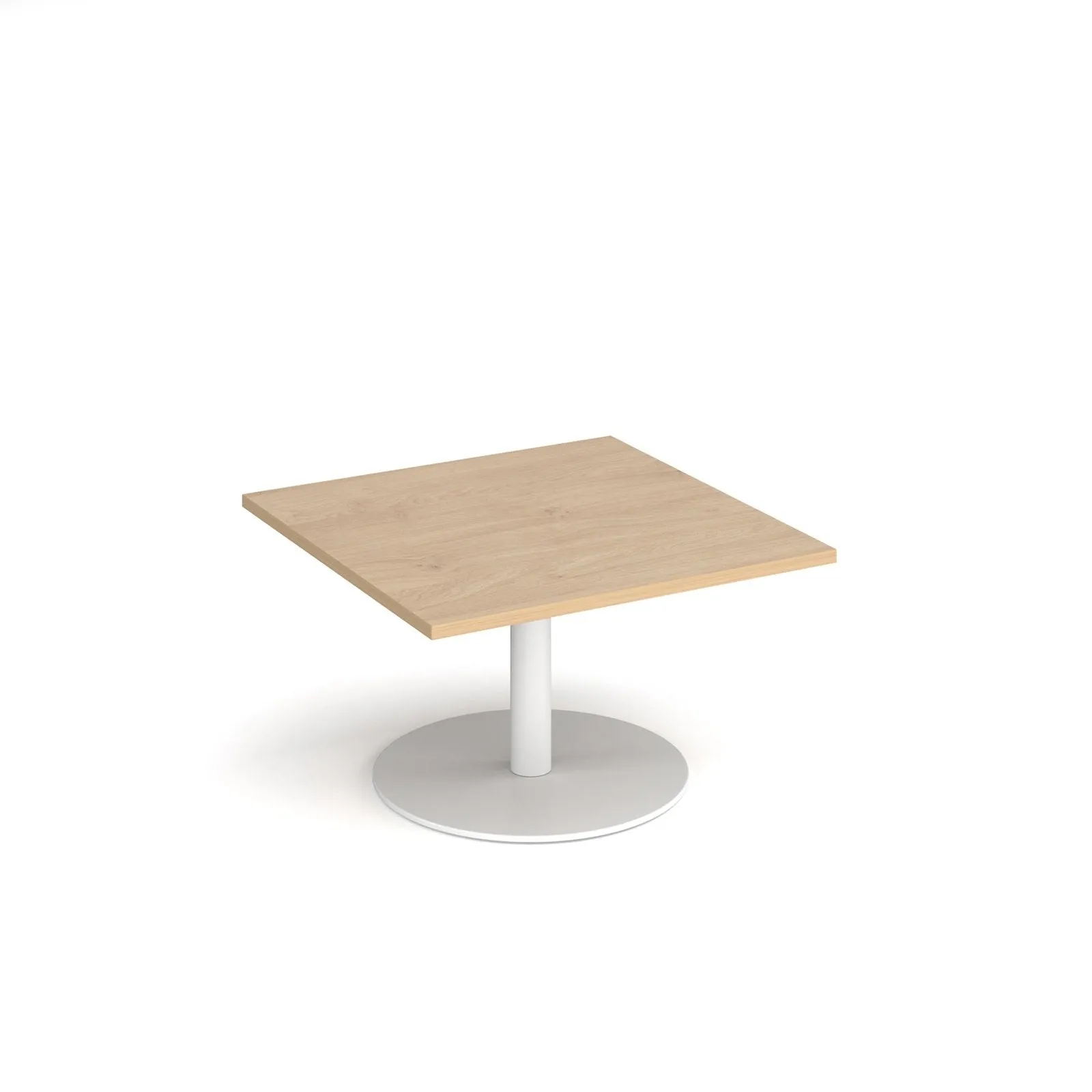 Monza square coffee table with flat round base