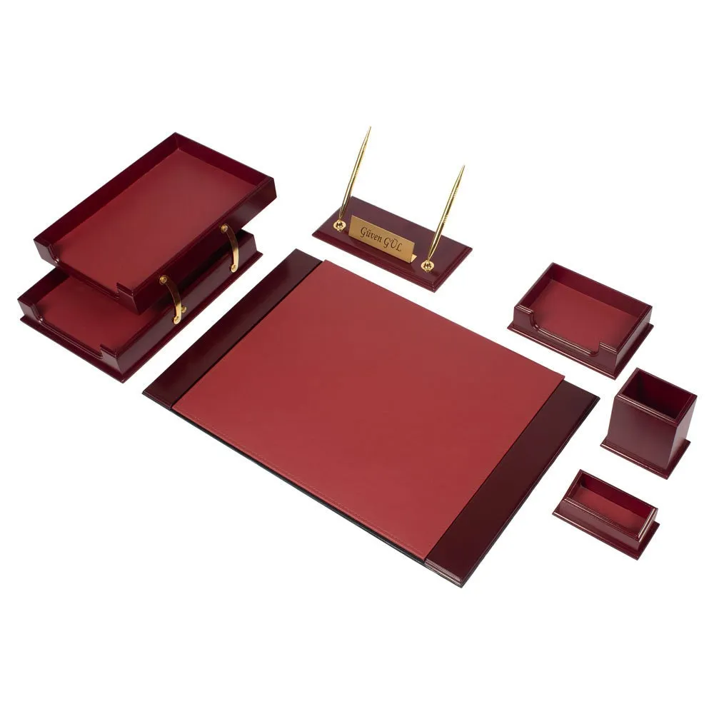 MOOG Wooden Prestige Desk Set -Burgundy- 8 PCS