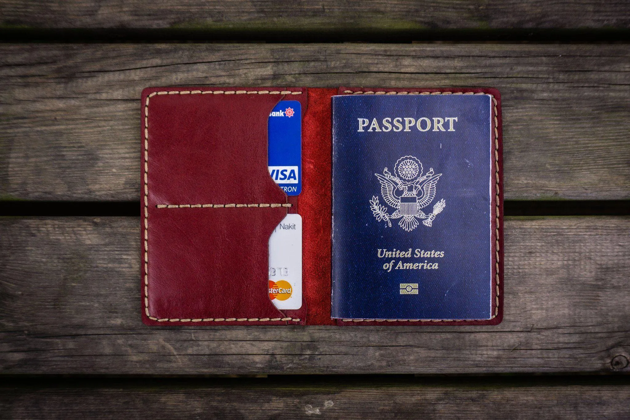 No.06 Leather Passport Holder-Red 1