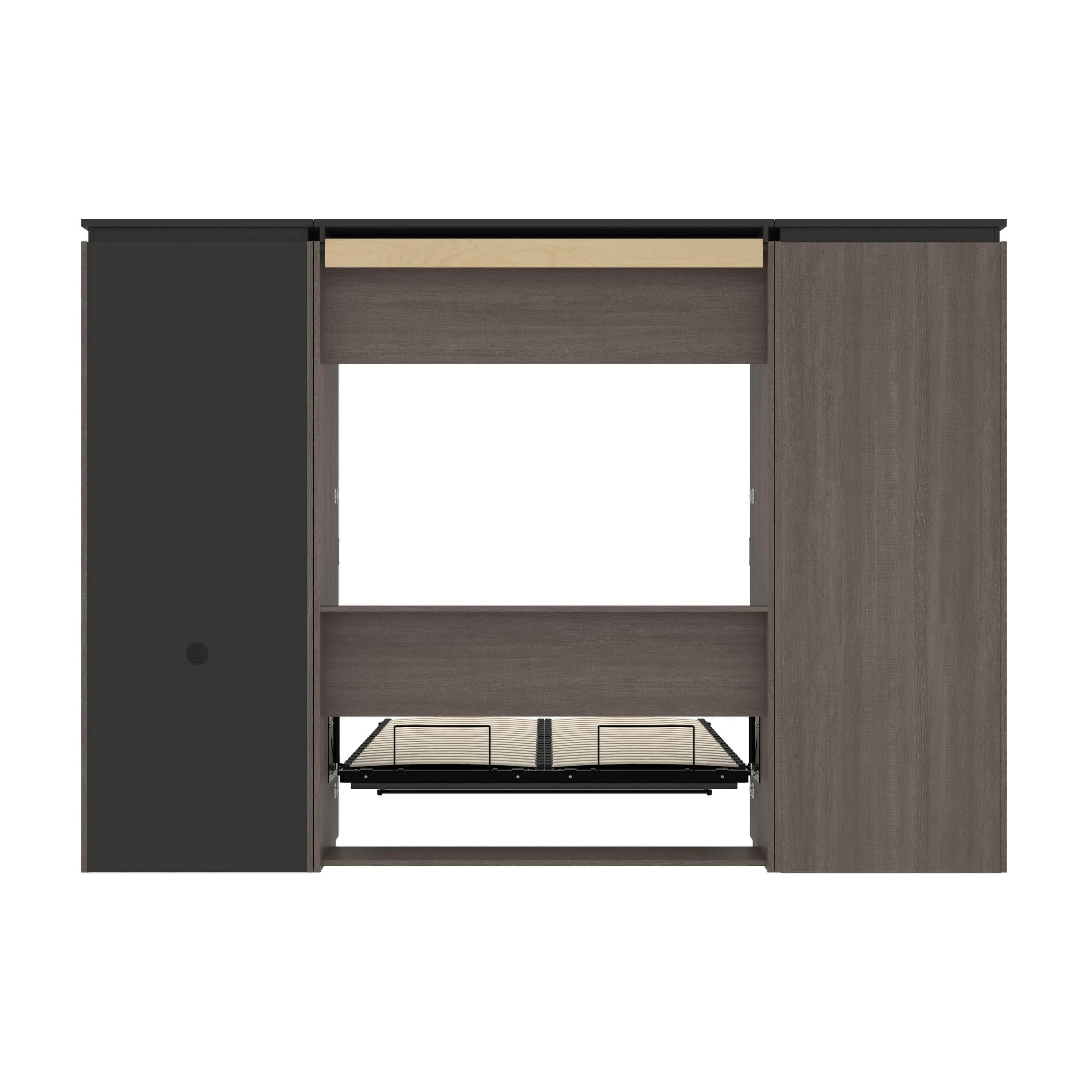 Orion Full Murphy Wall Bed with Shelving and Fold-Out Desk (119W) - Available in 2 Colours