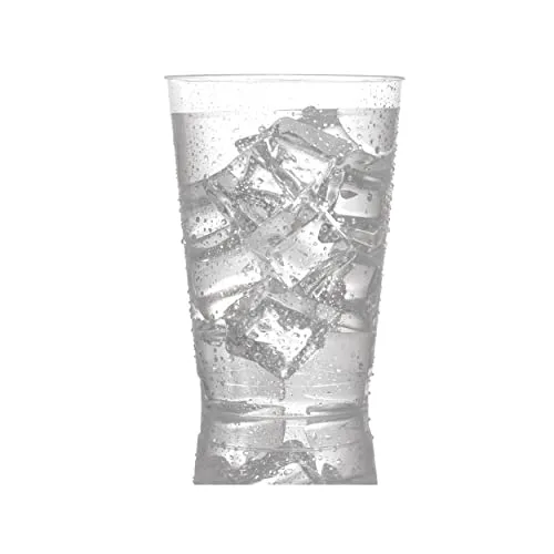 PARTY BARGAINS 10 oz Clear Plastic Cups - (100 Pack) Heavy-Duty Plastic Clear Tumblers, Ideal for Weddings, Thanksgiving, and Christmas Parties