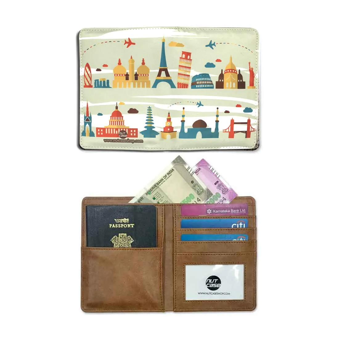 Passport Cover Case Travel Wallet Organizer   - Travel The World