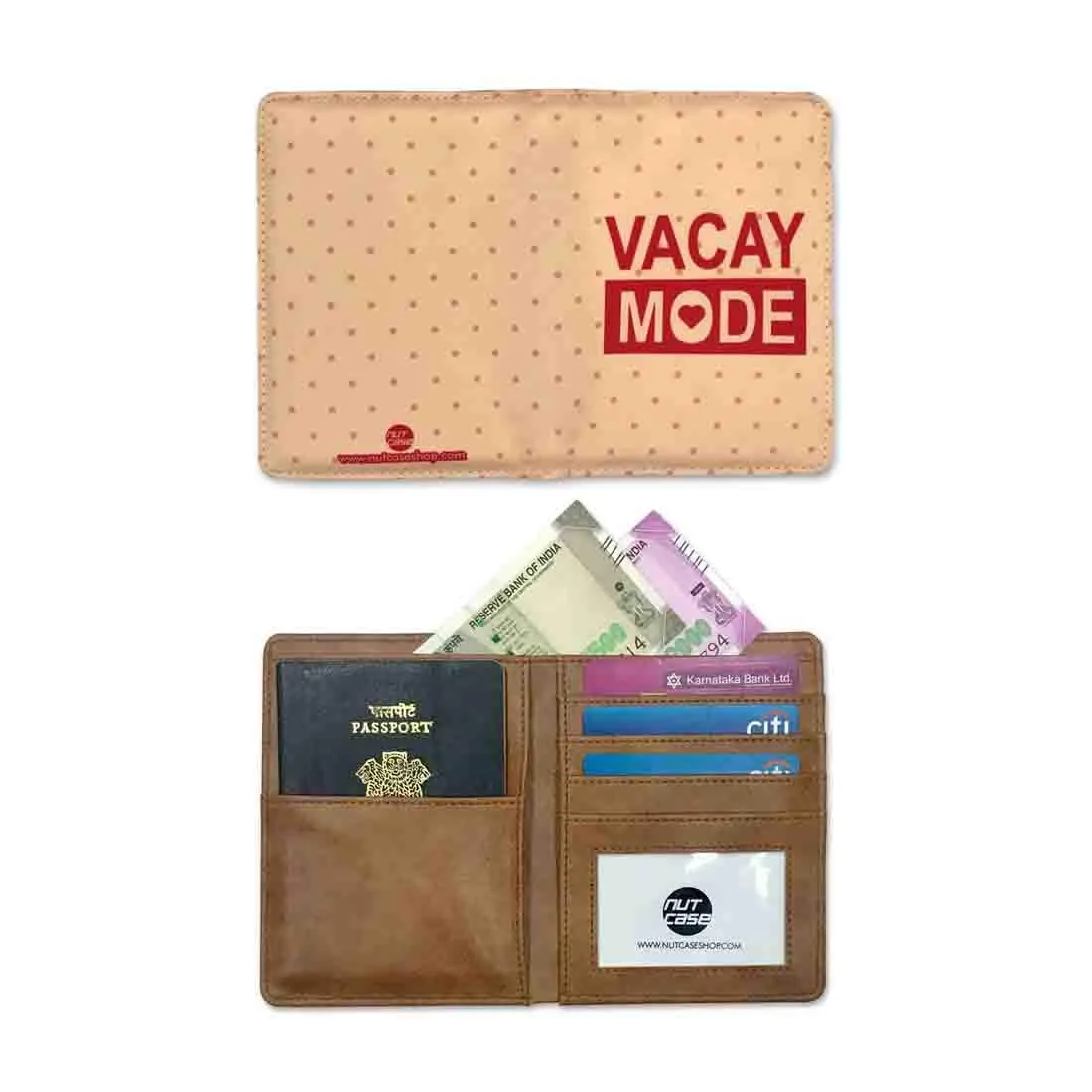 Passport Cover Case Wallet Travel Document Organizer  -Vacay Mode