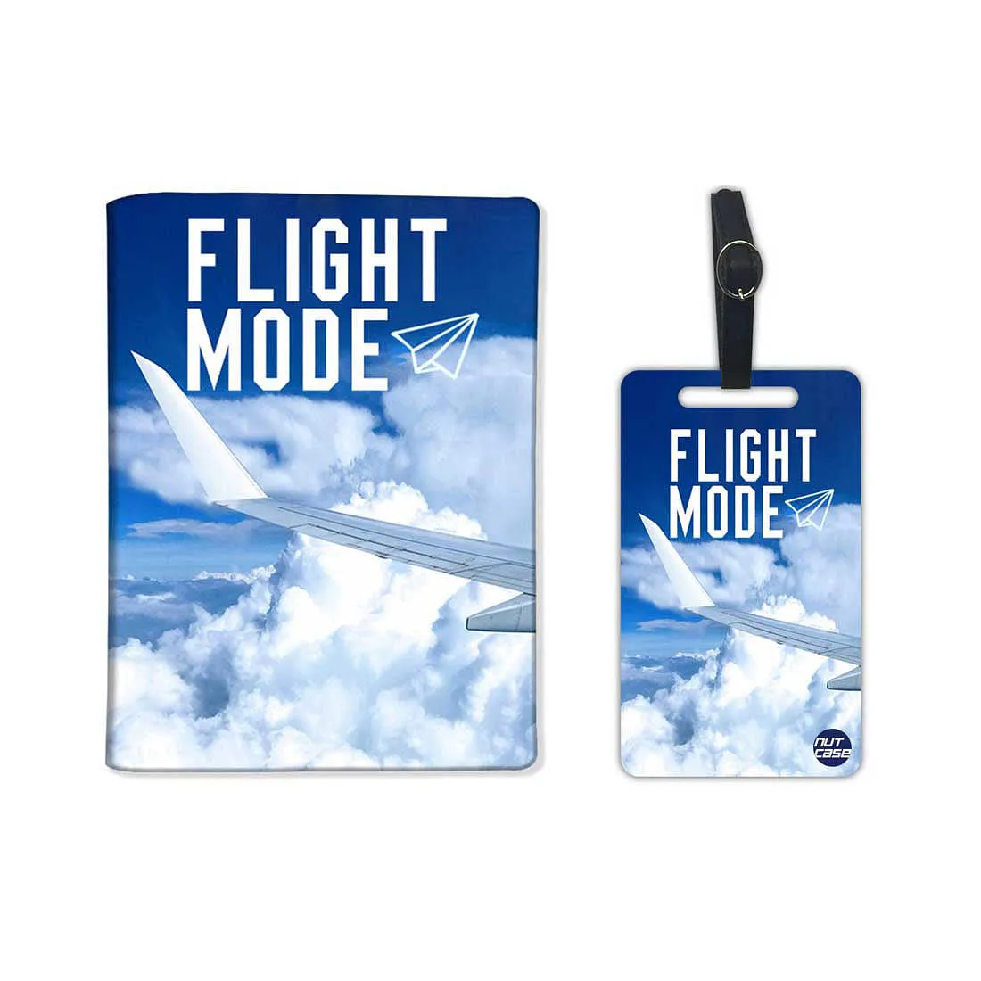 Passport Cover Holder Travel Case With Luggage Tag - Flight Mode