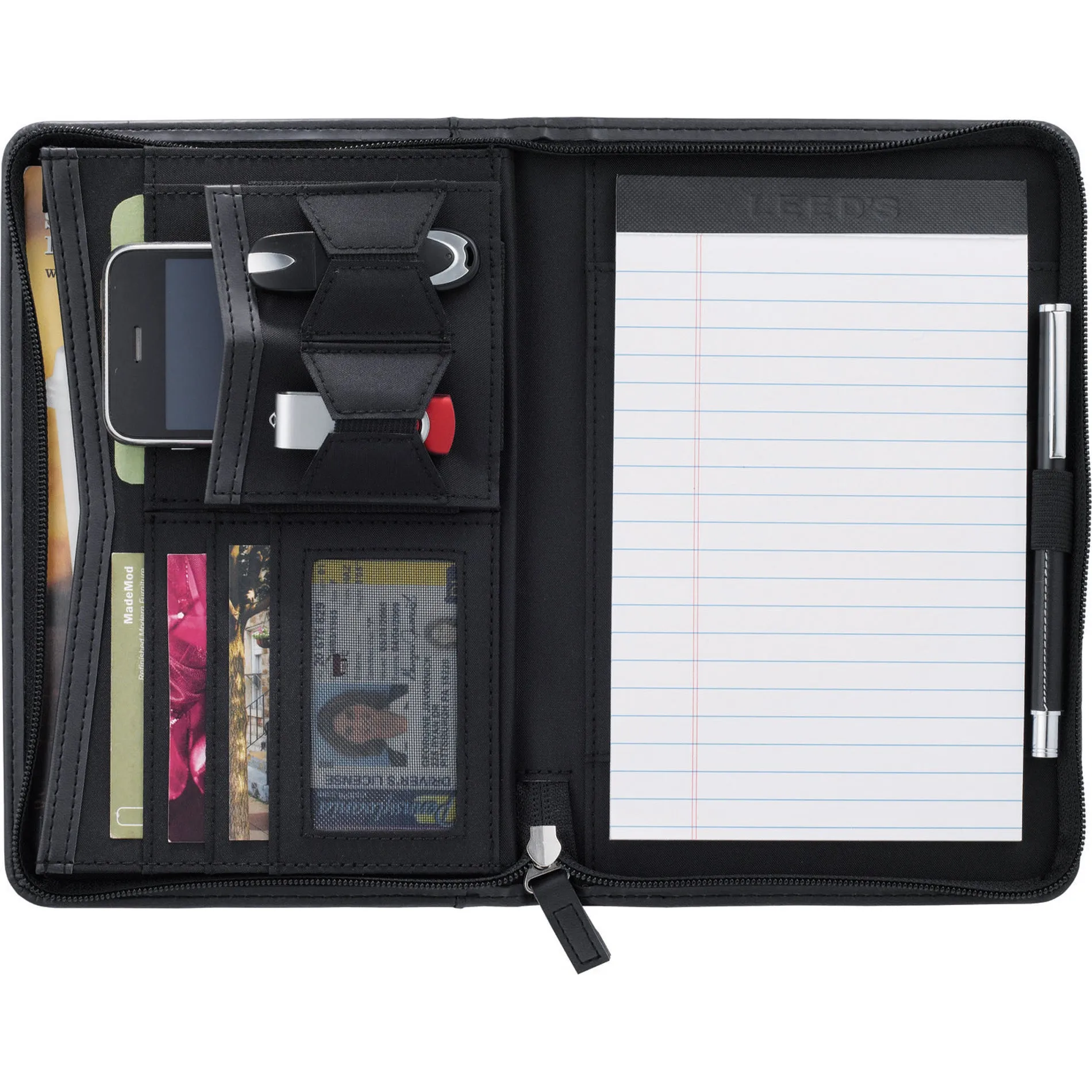 Pedova Jr. Zippered Padfolio 0770 Black