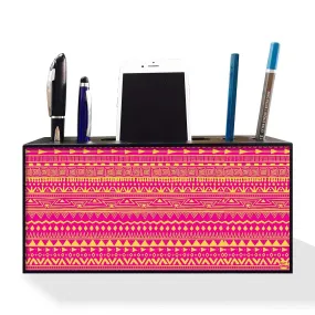 Pen Mobile Stand Holder Desk Organizer - Pattern Pink