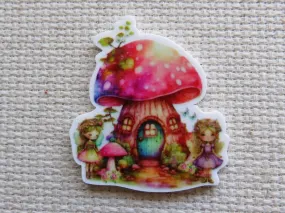 Pink Mushroom House Needle Minder, Cover Minder, Magnet