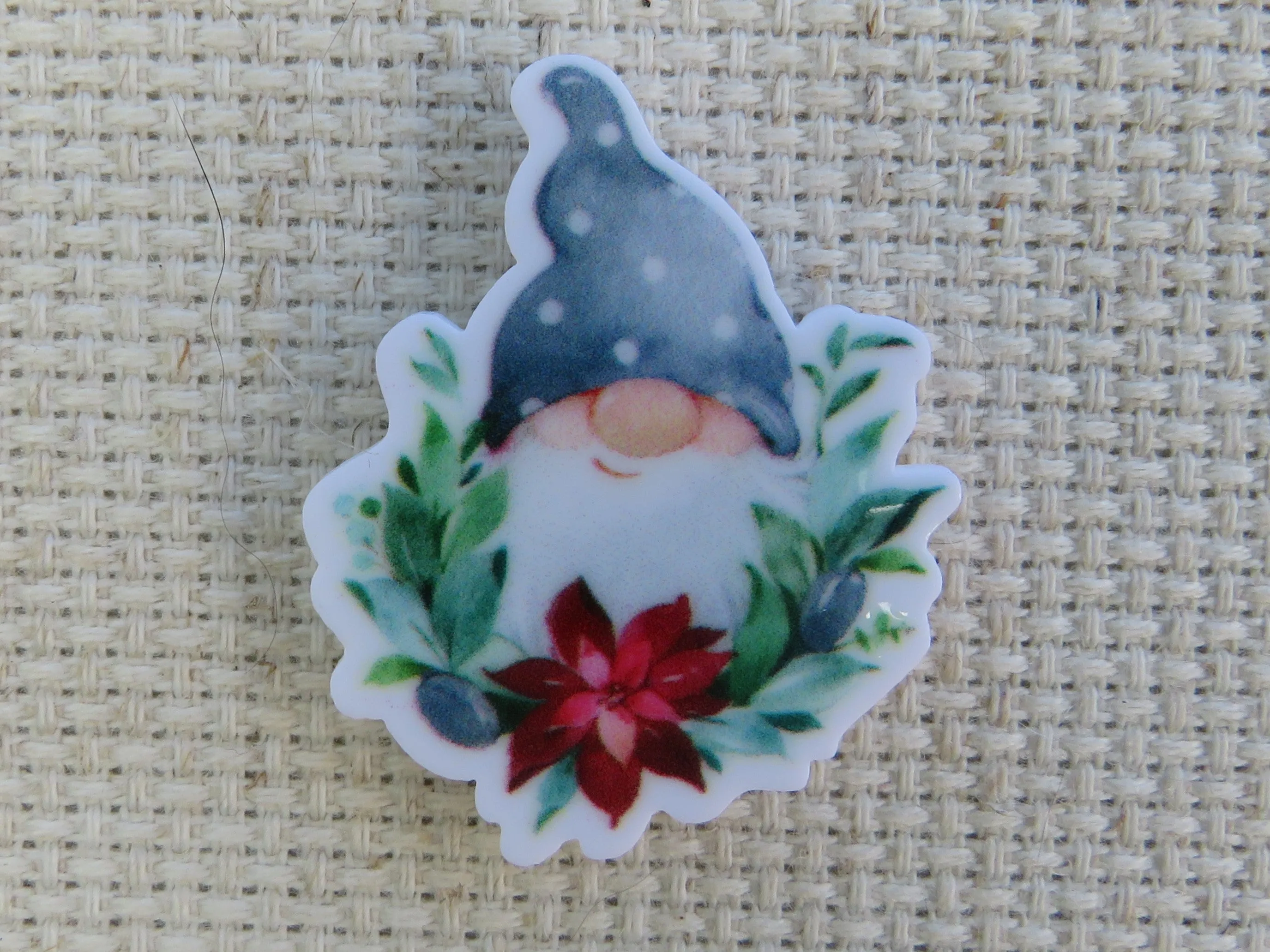 Poinsettia Christmas Gnome Needle Minder, Cover Minder, Magnet