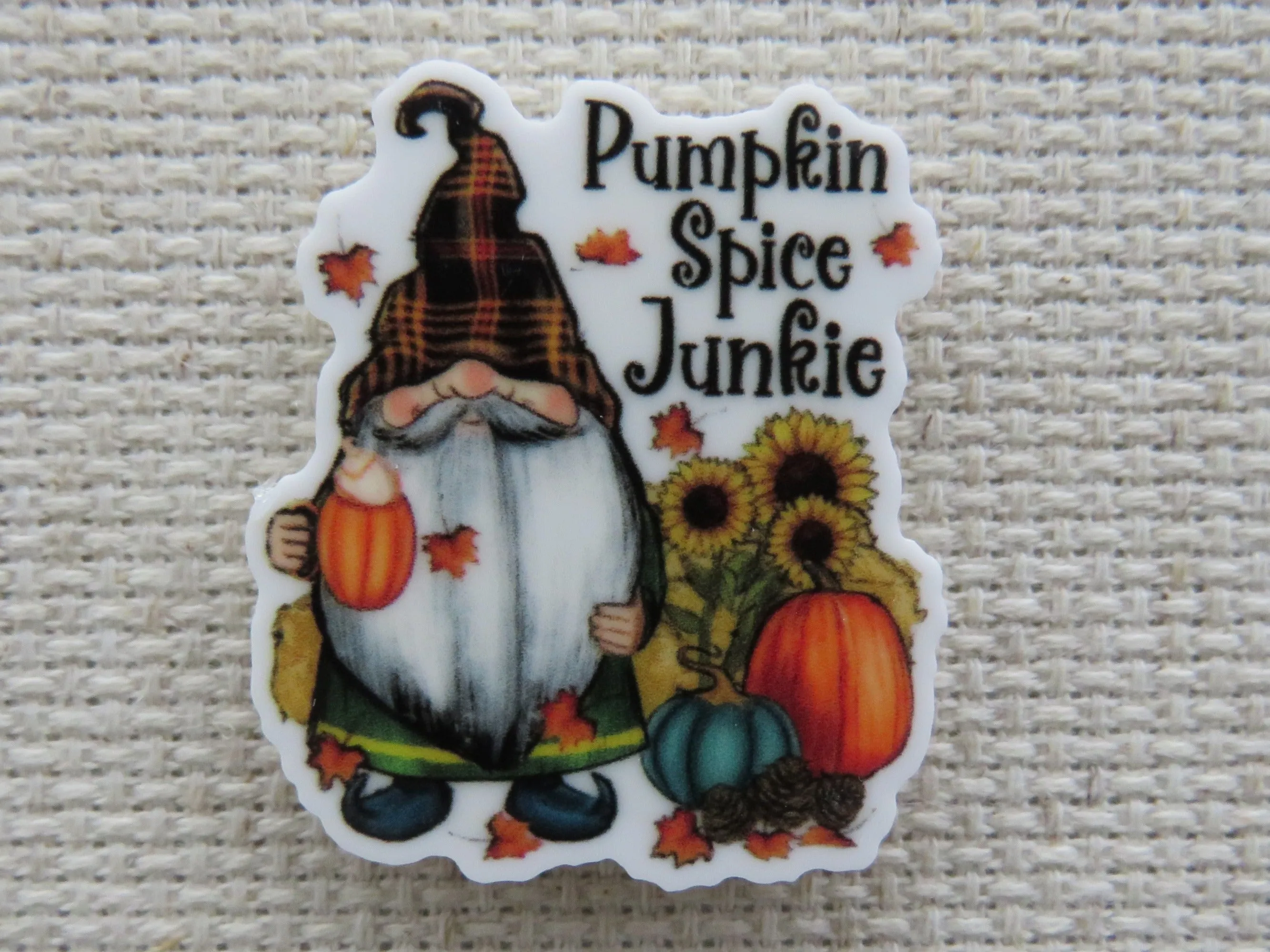 Pumpkin Spice Junkie Gnome Needle Minder, Cover Minder, Magnet