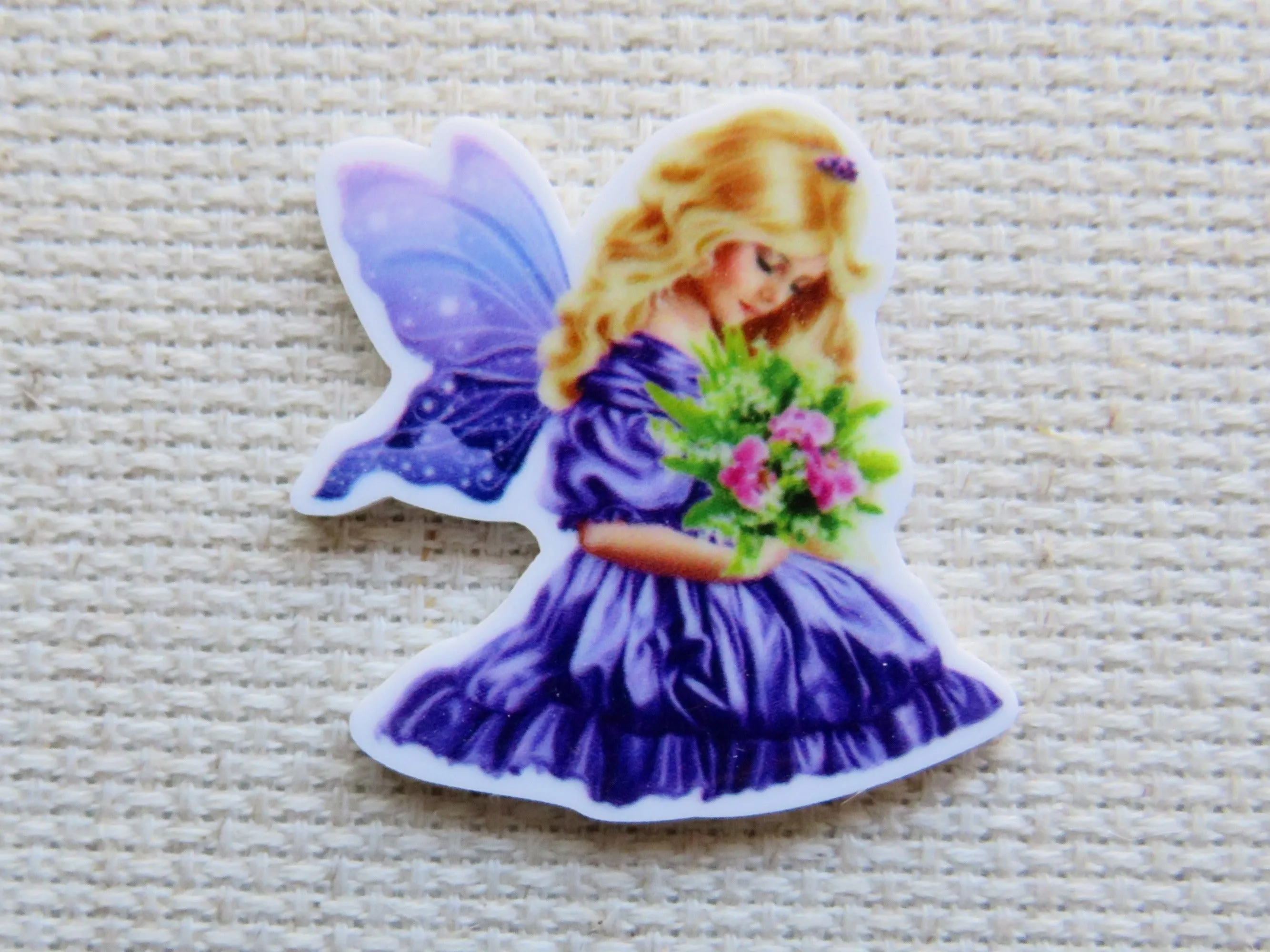 Purple Sitting Fairy Needle Minder, Cover Minder, Magnet