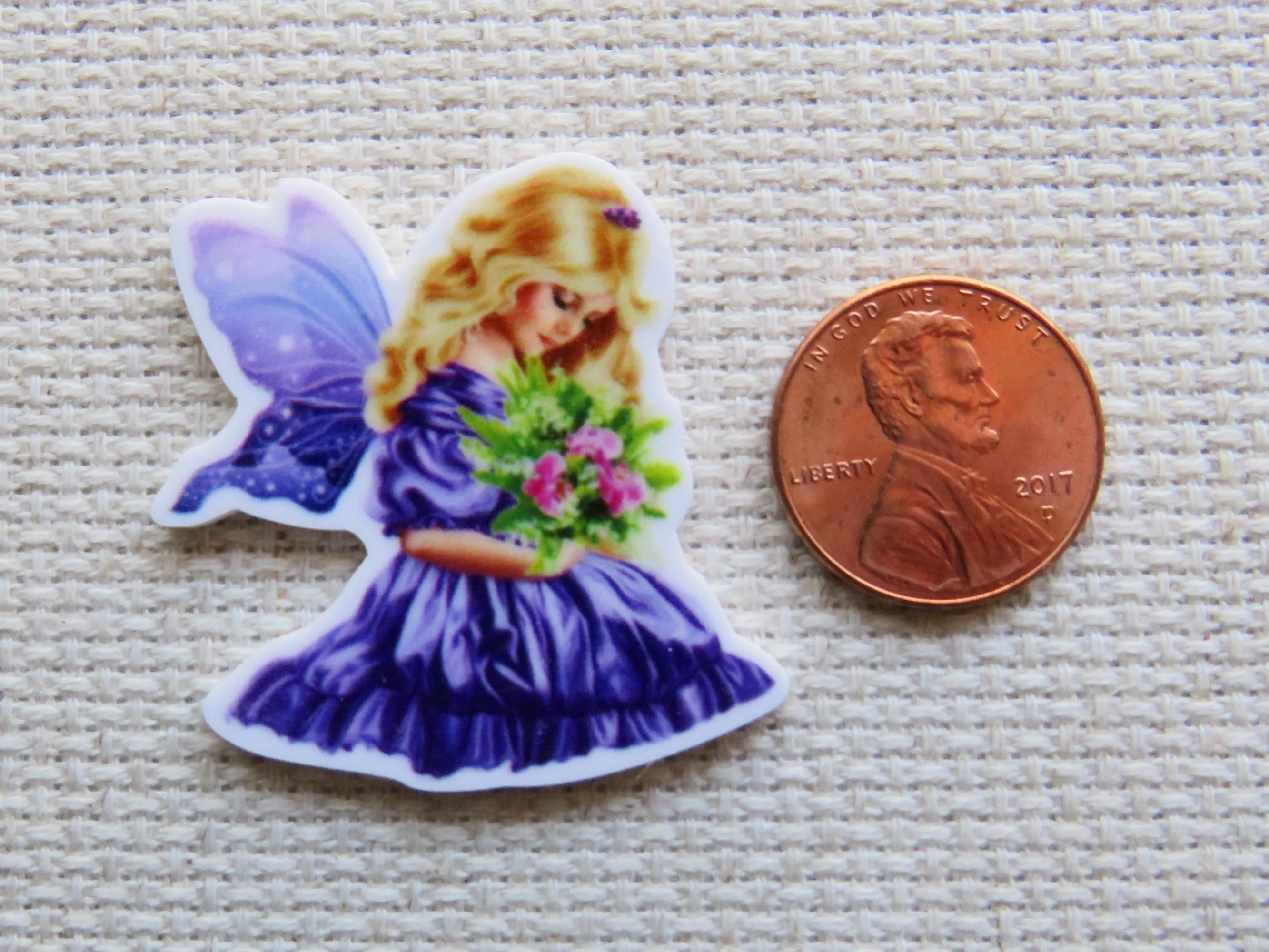 Purple Sitting Fairy Needle Minder, Cover Minder, Magnet