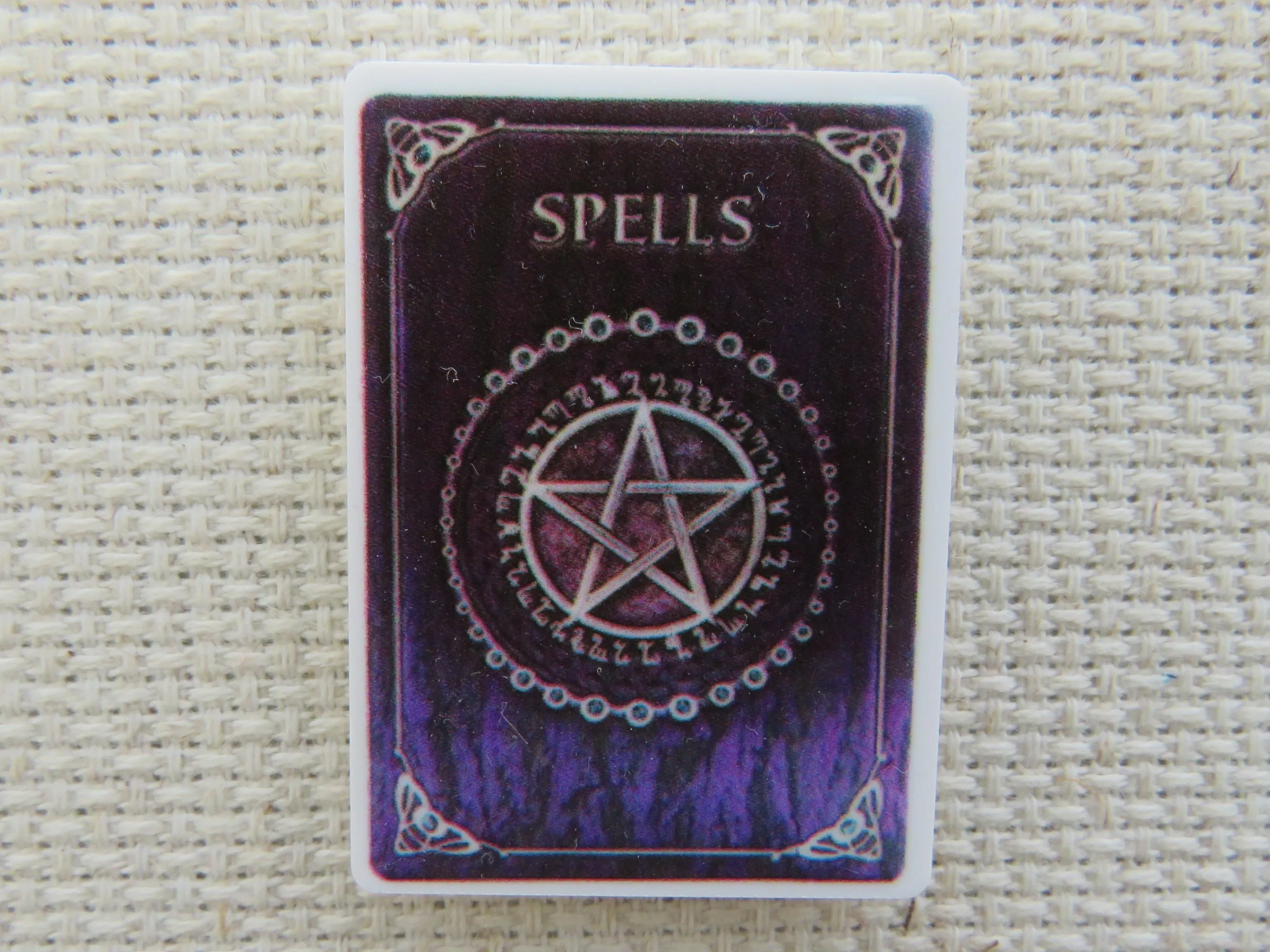 Purple Spell Book Needle Minder, Cover Minder, Magnet