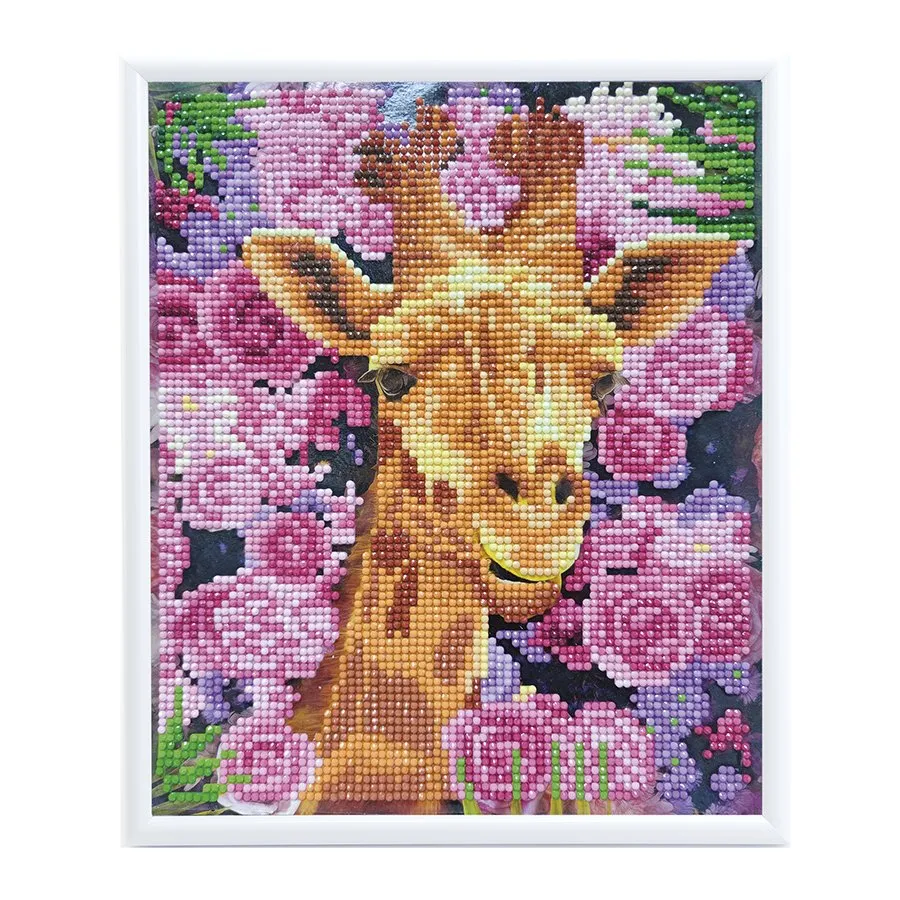 "Giraffe & Flowers" Crystal Art Framed Kit 21x25cm