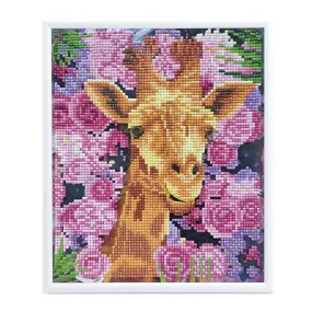 "Giraffe & Flowers" Crystal Art Framed Kit 21x25cm