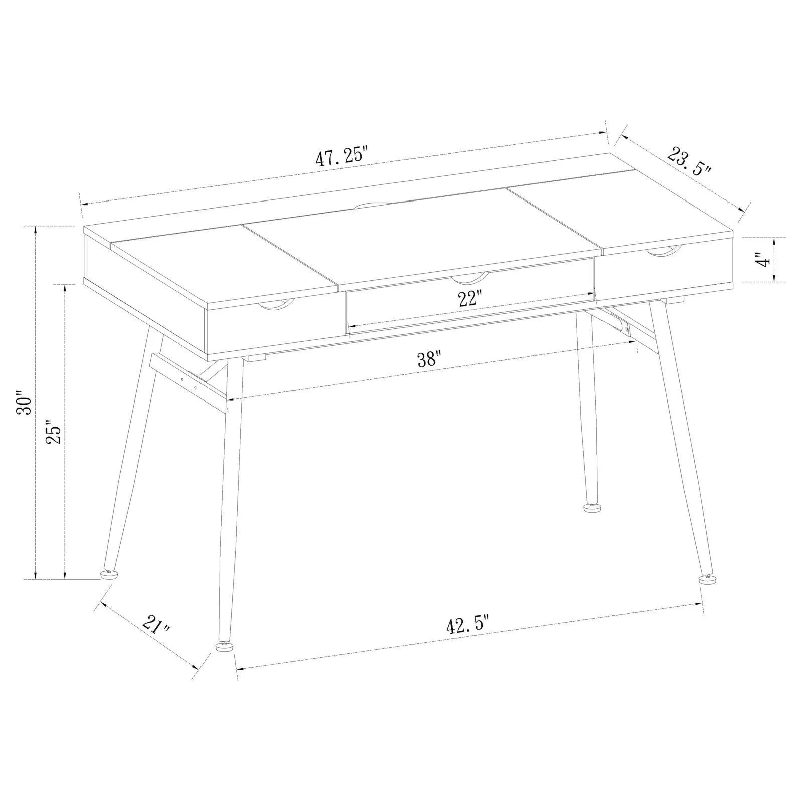 Rafael 1-drawer Writing Desk Rustic Driftwood