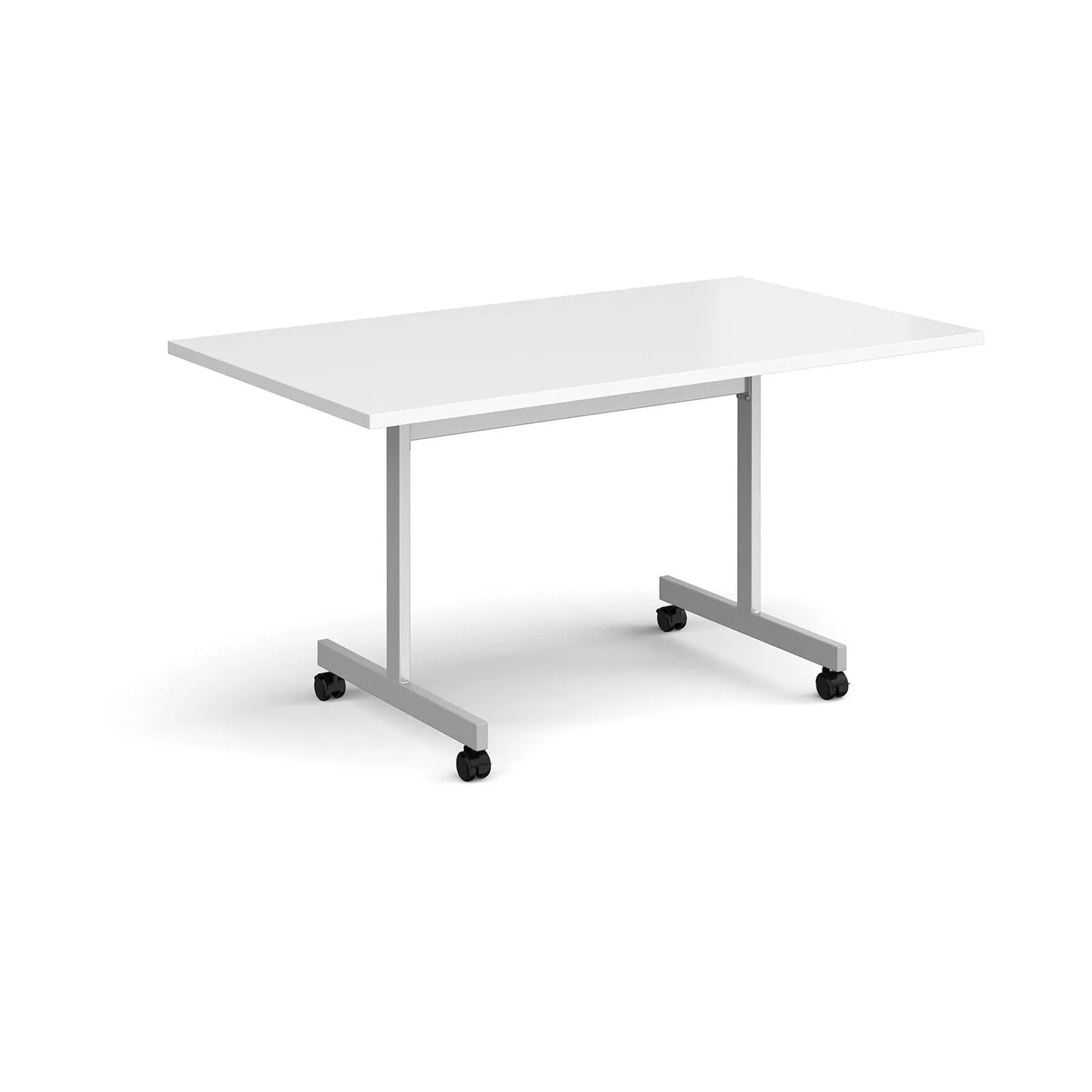 Rectangular fliptop meeting table with silver frame