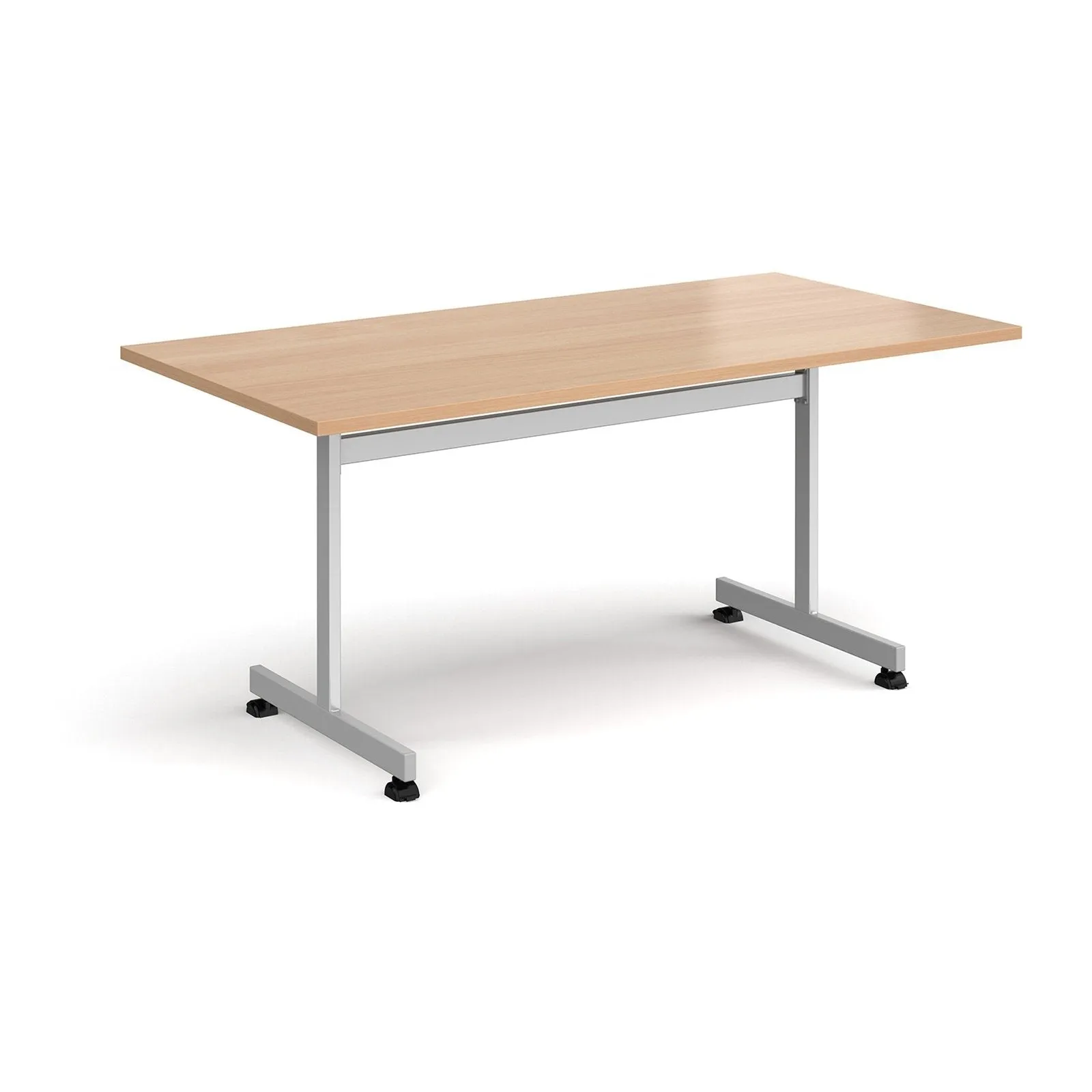 Rectangular fliptop meeting table with silver frame