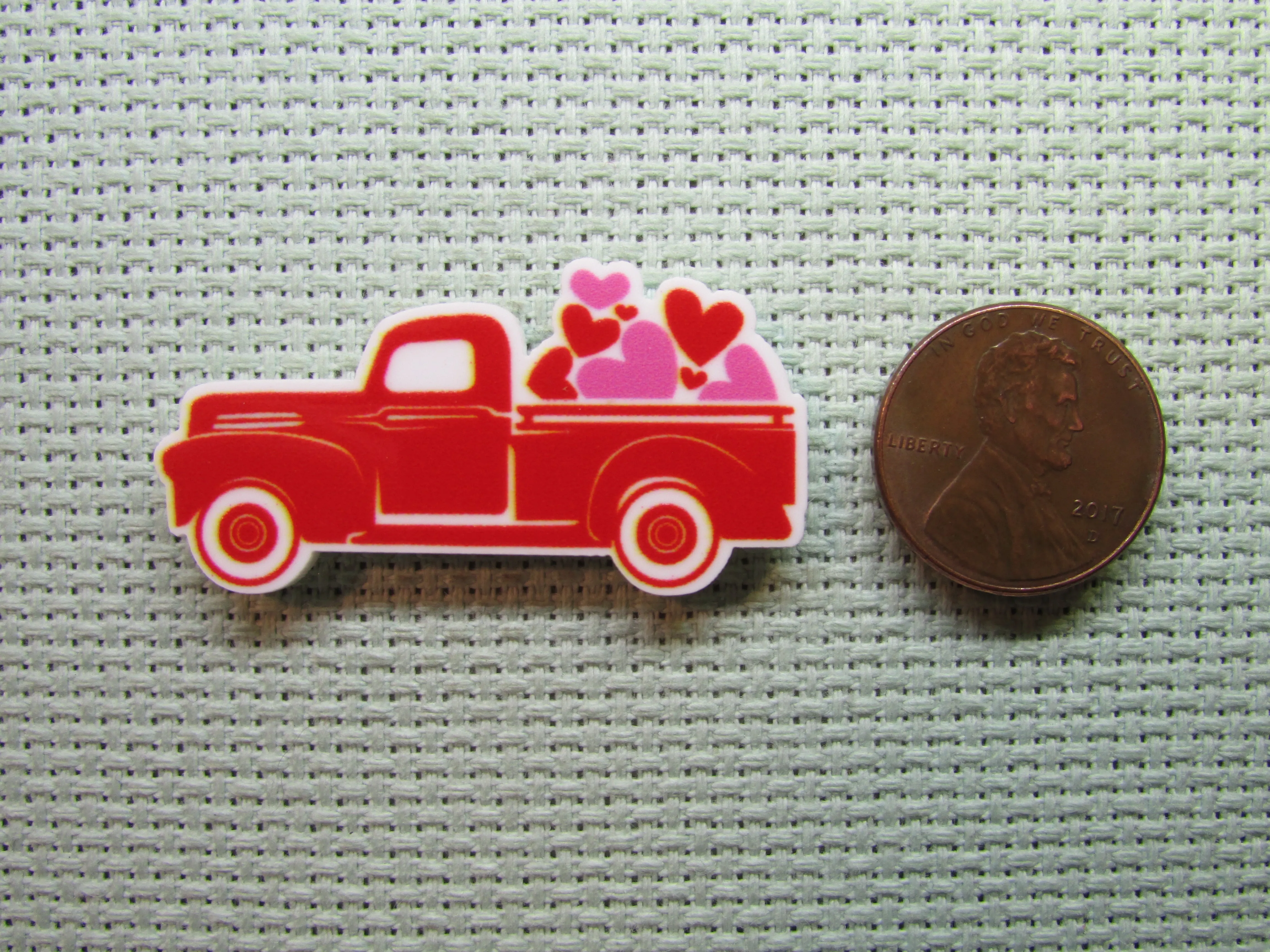 Red Truck Full of Love Needle Minder, Cover Minder, Magnet