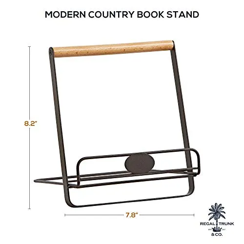 Regal Trunk & Co. Metal Cookbook Holder Stand  Dark Chocolate Brown Matte Finish