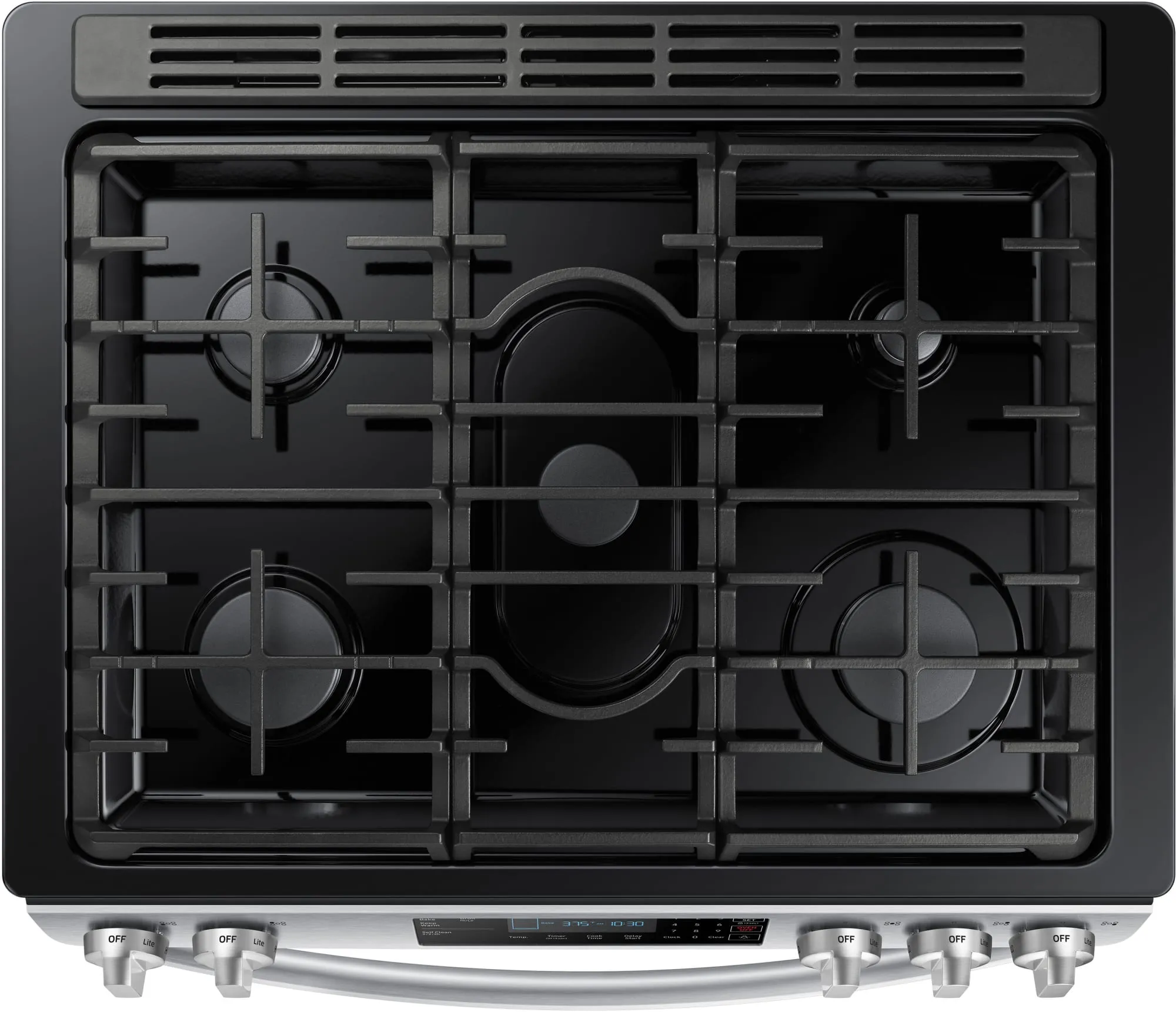 Samsung - 5.8 cu. ft. 5 Burner Slide-in Gas Range - Stainless Steel