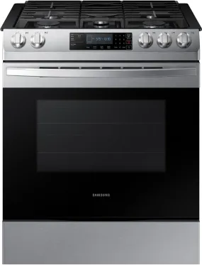 Samsung - 5.8 cu. ft. 5 Burner Slide-in Gas Range - Stainless Steel