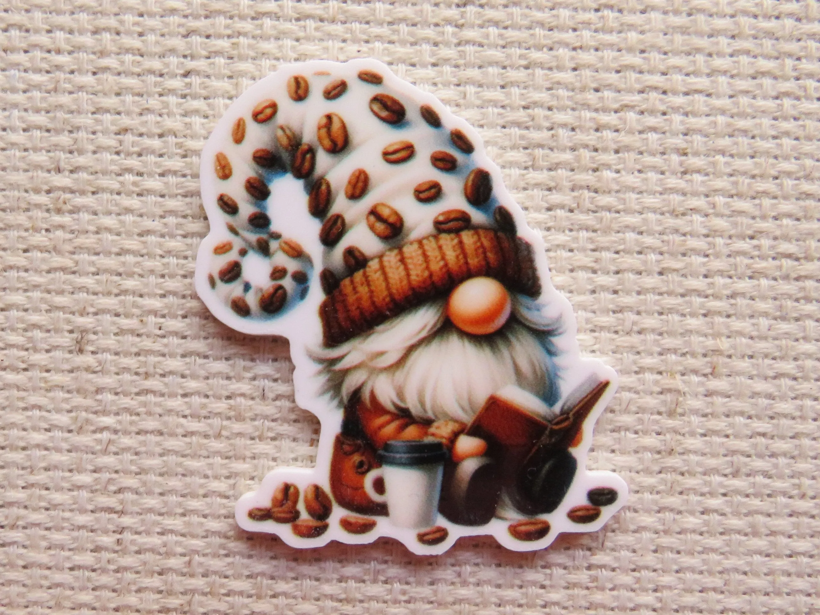 Side View of Reading Coffee Gnome Needle Minder, Cover Minder, Magnet