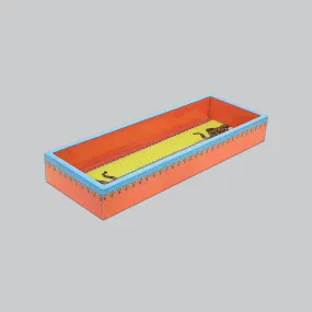 Signature Orange & Yellow Rectangle Enamel Pen Tray