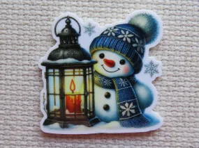 Snowman with a Candle Lantern Needle Minder, Cover Minder, Magnet