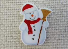 Snowman with A Red Scarf Needle Minder, Cover Minder, Magnet