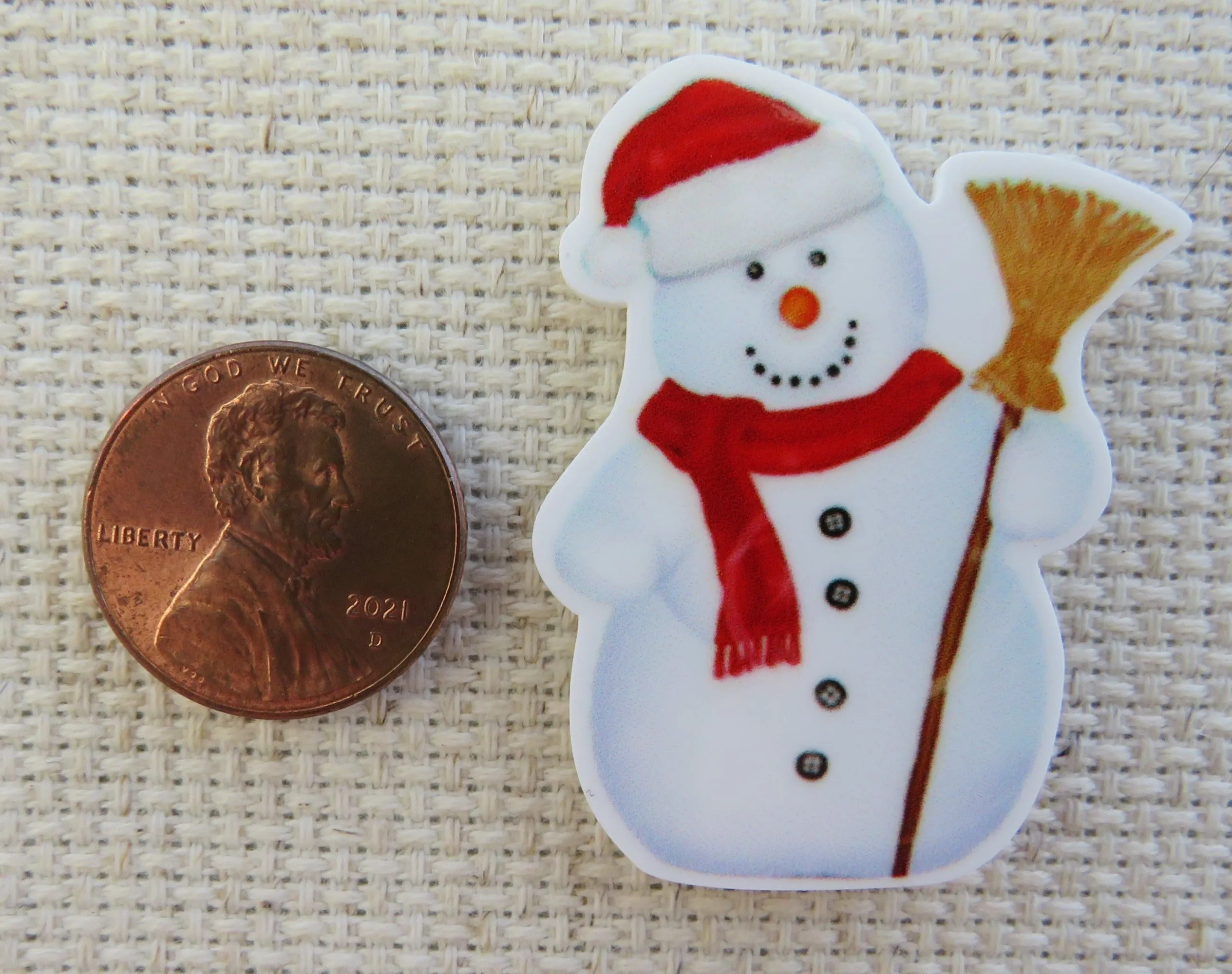 Snowman with A Red Scarf Needle Minder, Cover Minder, Magnet