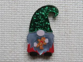 Sparkly Green Gnome Needle Minder, Cover Minder, Magnet