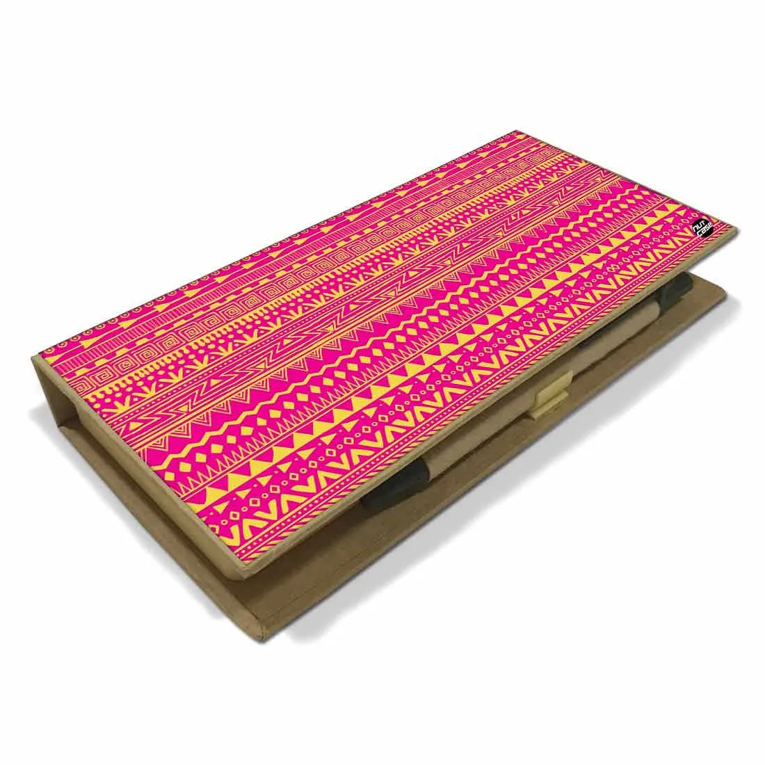 Stationery Kit Desk Organizer Memo Notepad - Pink Aztec