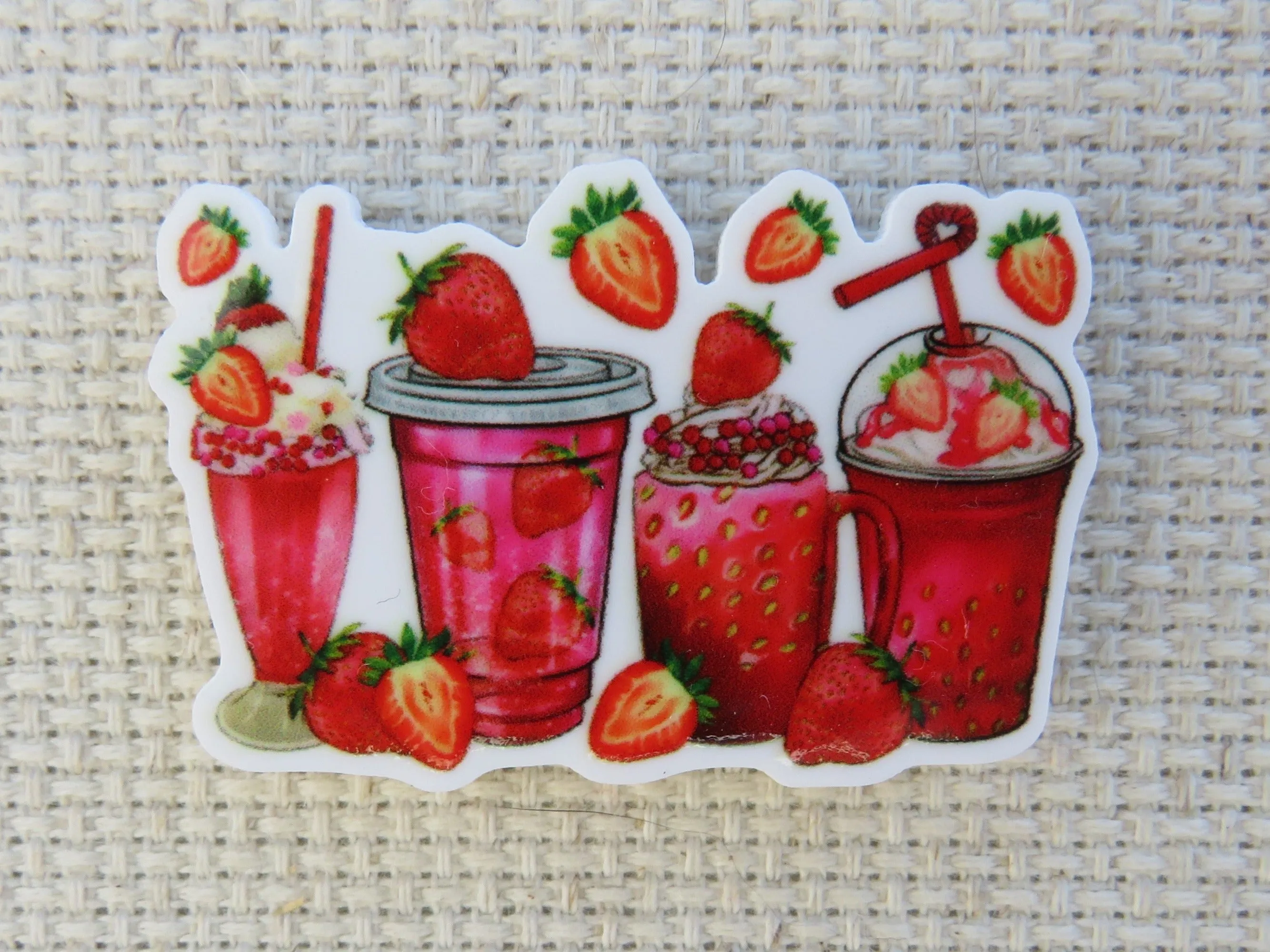 Strawberry Drinks Needle Minder, Cover Minder, Magnet