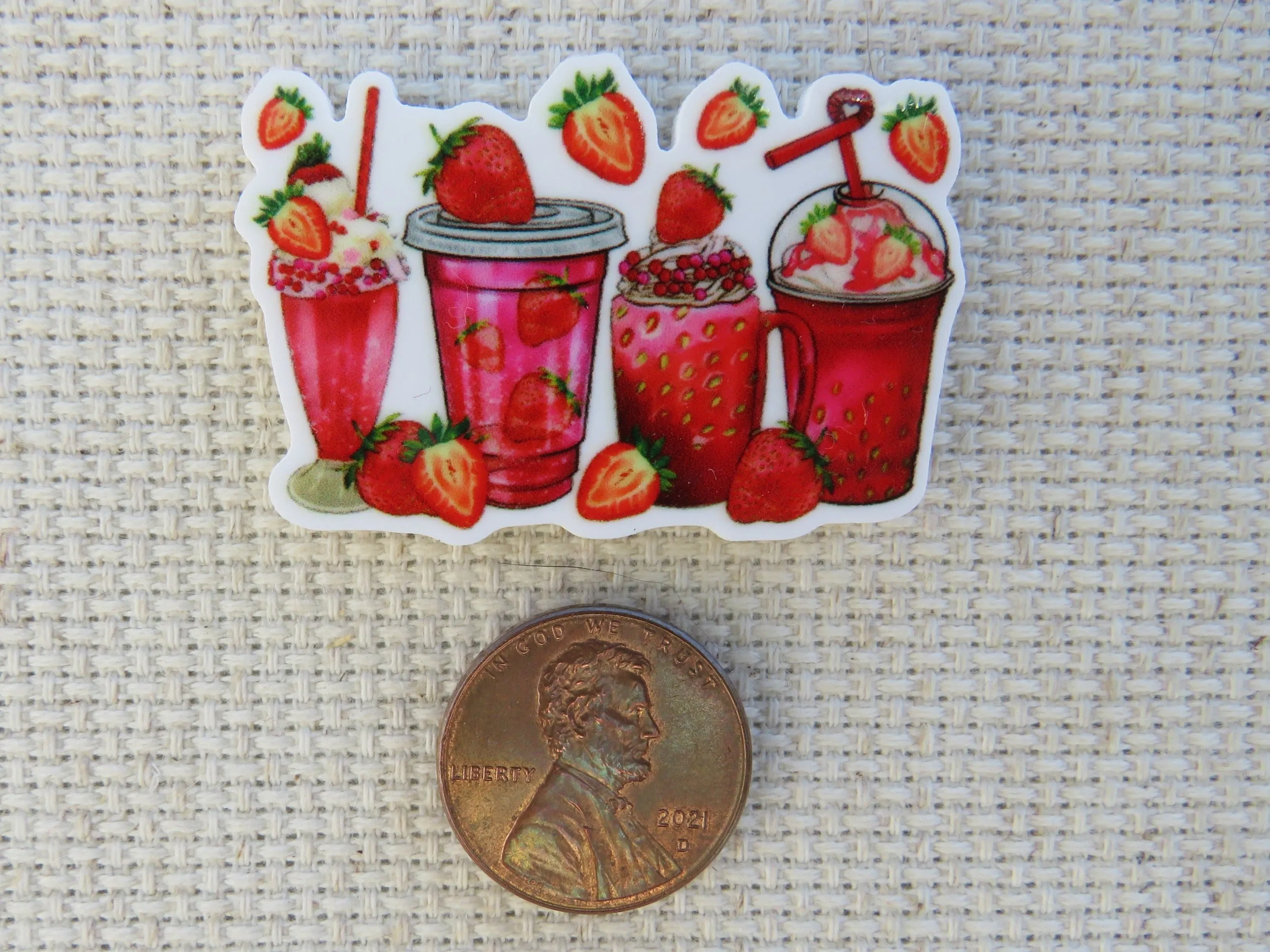 Strawberry Drinks Needle Minder, Cover Minder, Magnet