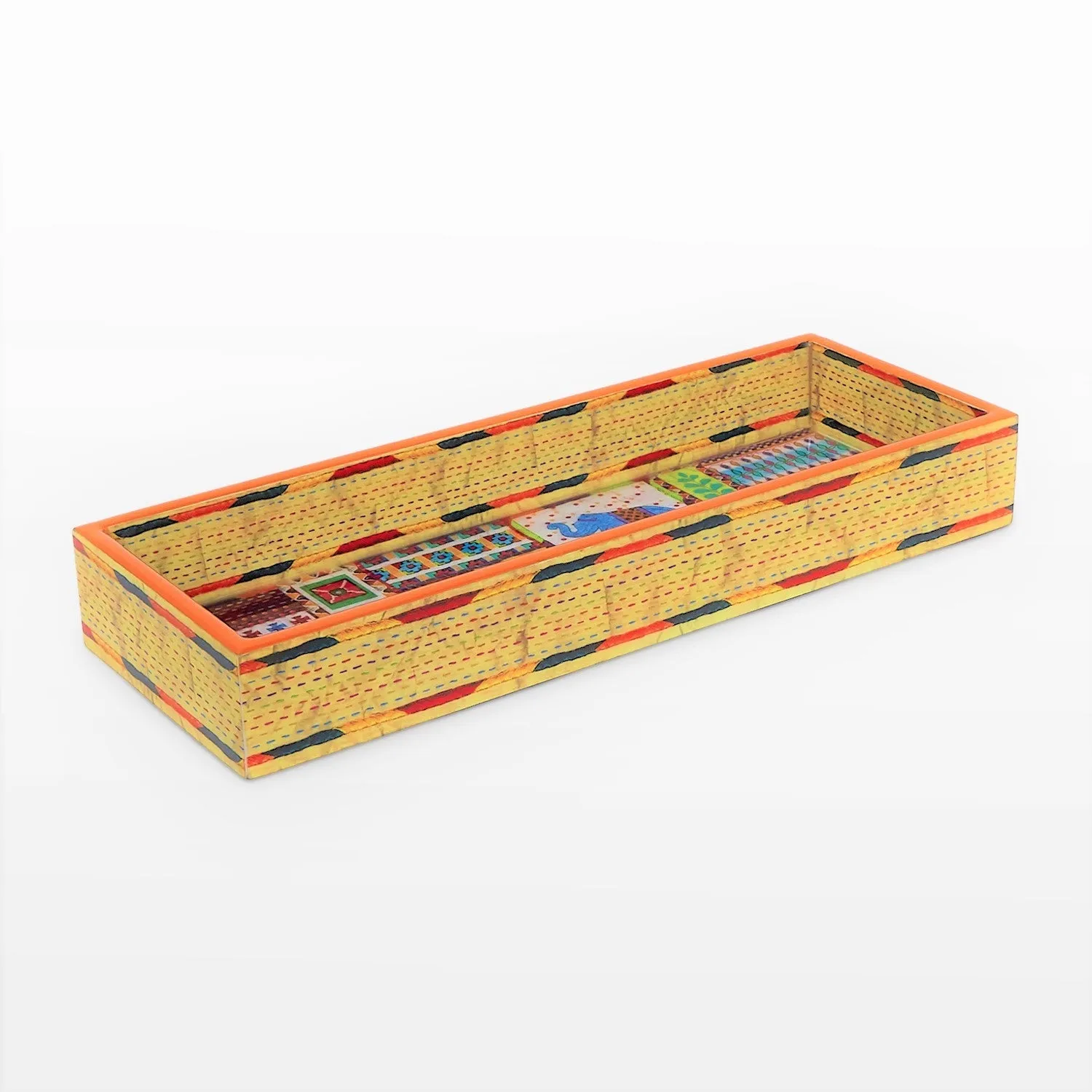 Sui Dhaga Rectangle Enamel Pen Tray