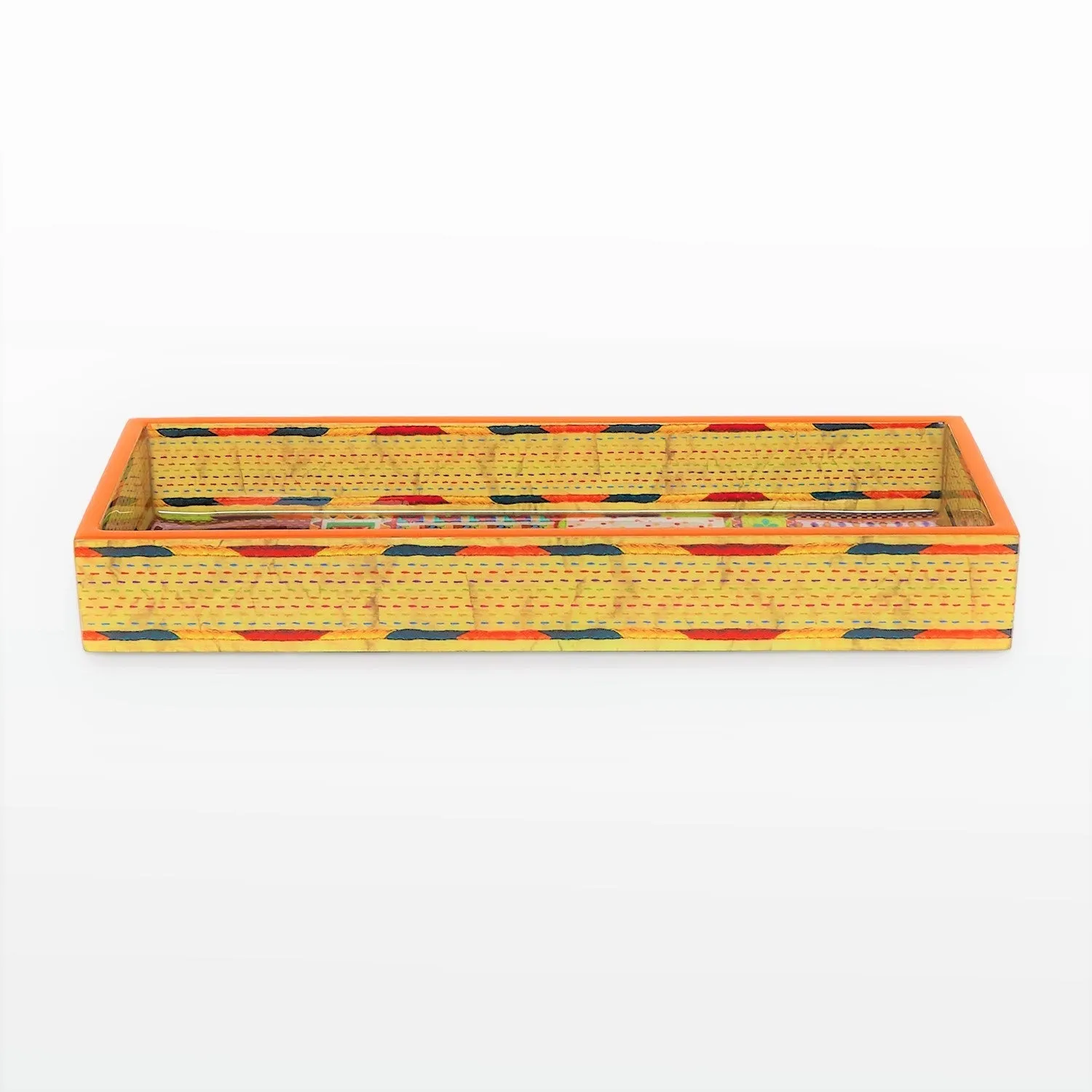 Sui Dhaga Rectangle Enamel Pen Tray