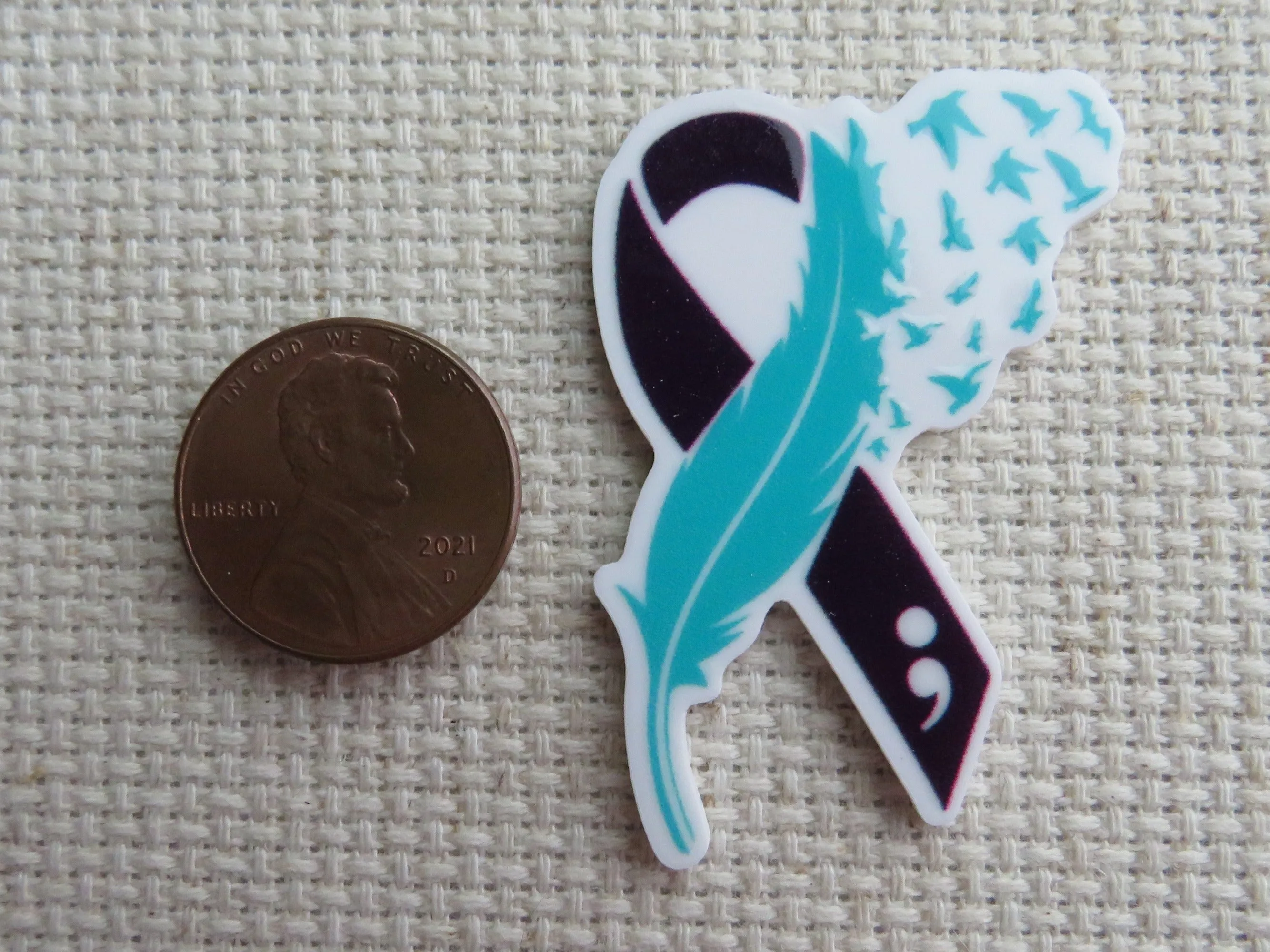 Suicide Awareness Ribbon Needle Minder, Cover Minder, Magnet