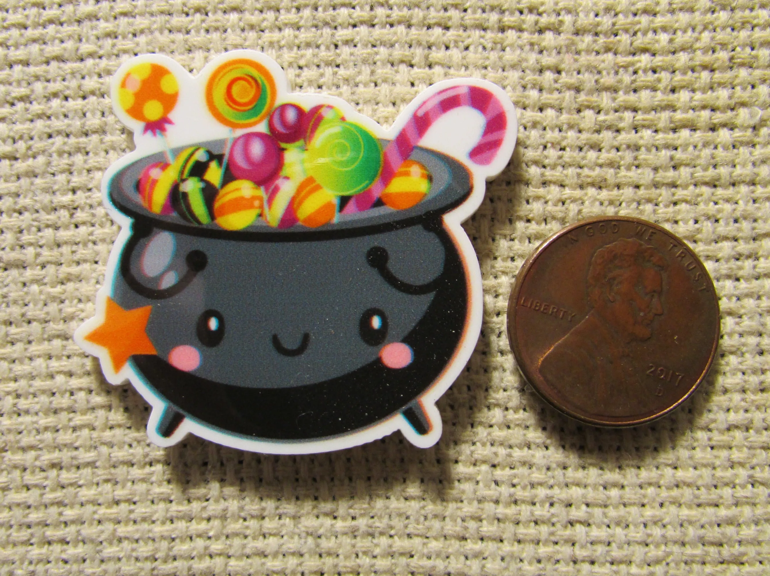 The Cutest Candy Cauldron Needle Minder, Cover Minder, Magnet