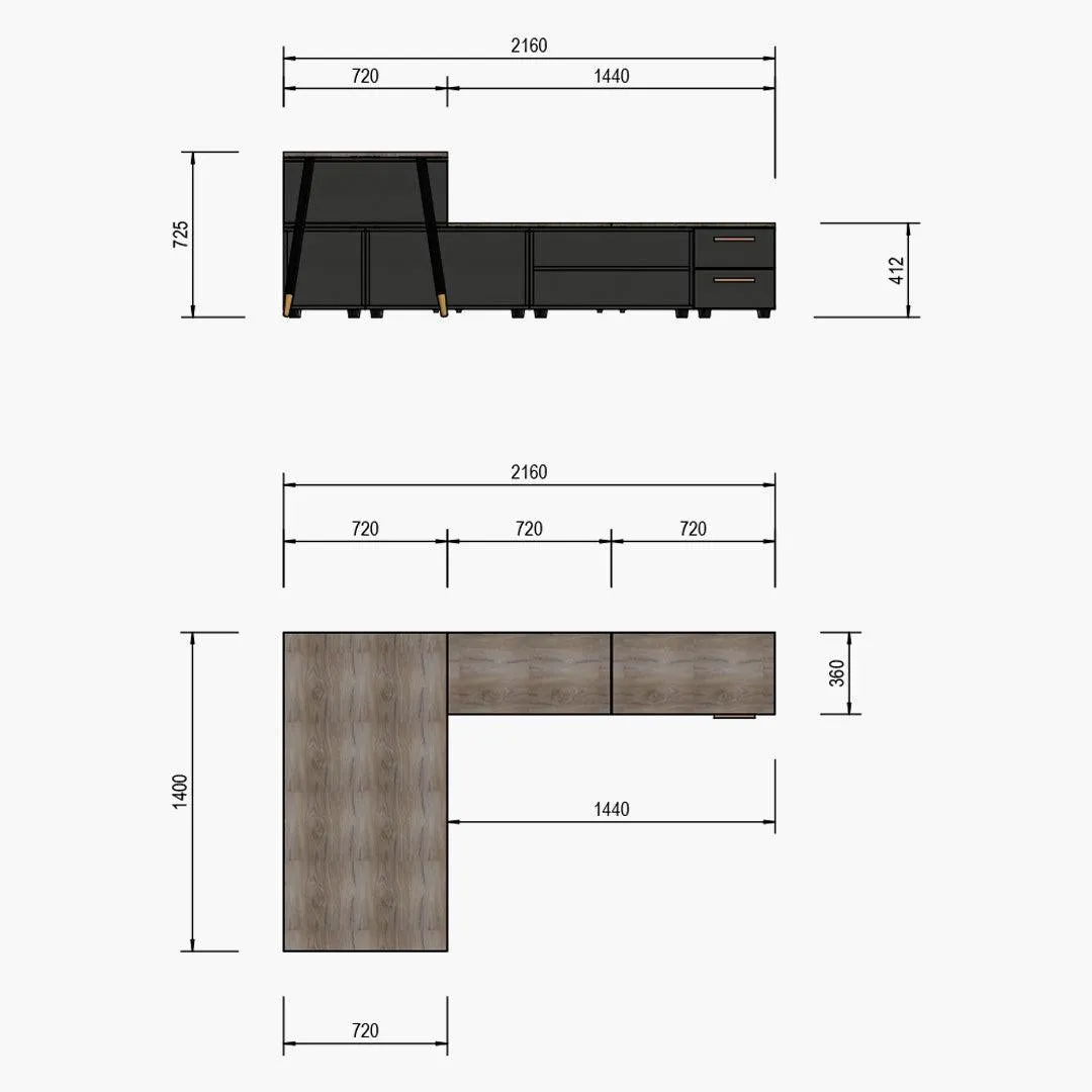 Tom Tom Study Nook - Charcoal