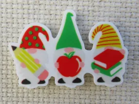 Trio of Teacher Gnomes Needle Minder, Cover Minder, Magnet