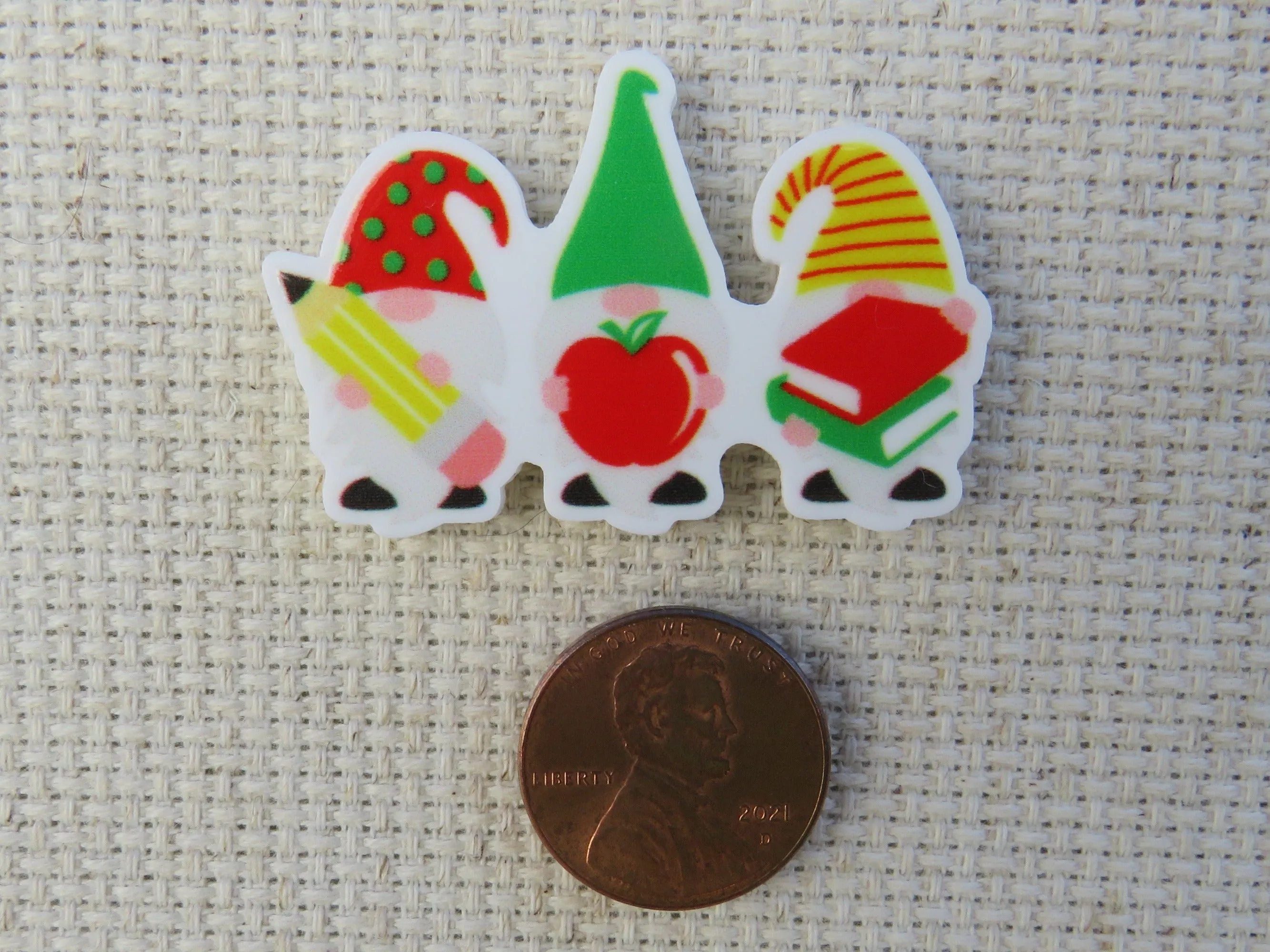 Trio of Teacher Gnomes Needle Minder, Cover Minder, Magnet